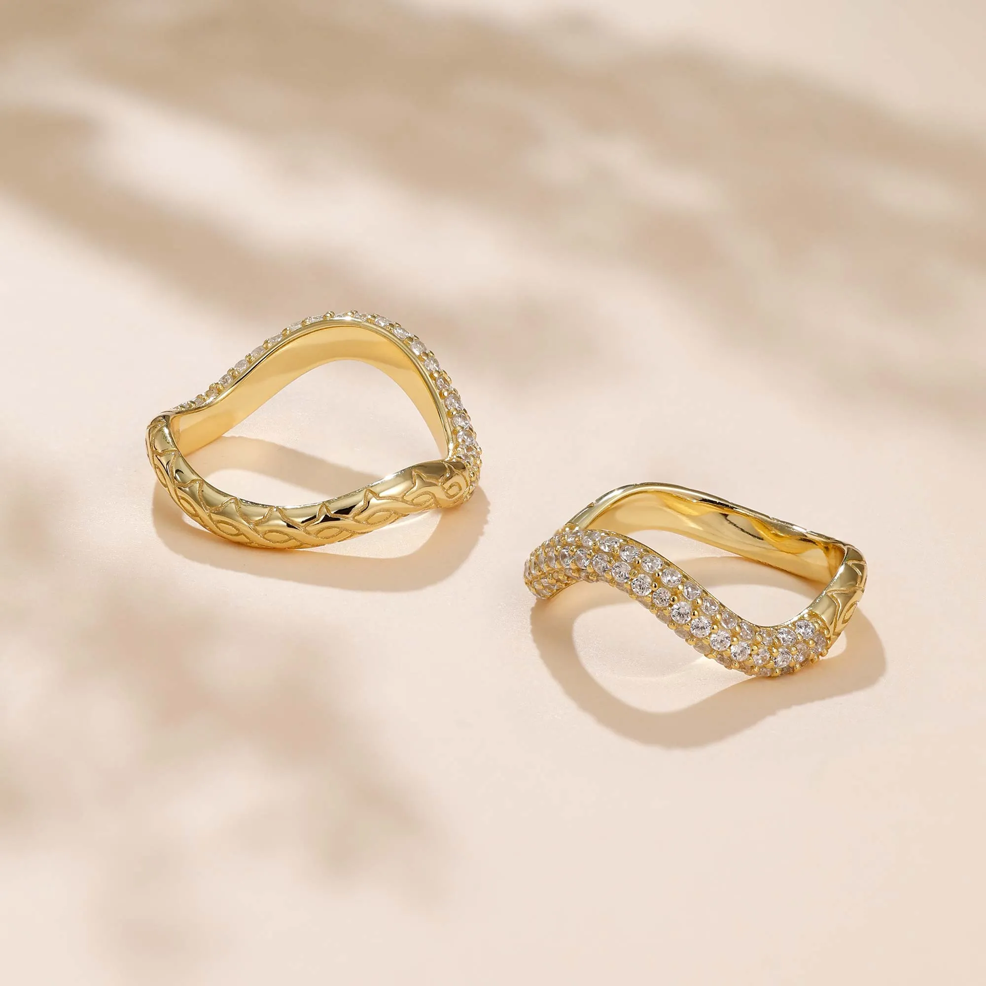 Pavé Wavy Statement Stacking Ring sold by Vanimy Jewelry product image thumbnail 3