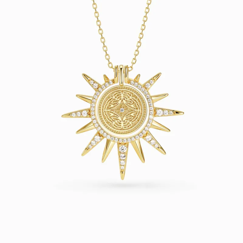 Butterfly Becoming Medallion Sunburst Necklace sold by Vanimy Jewelry