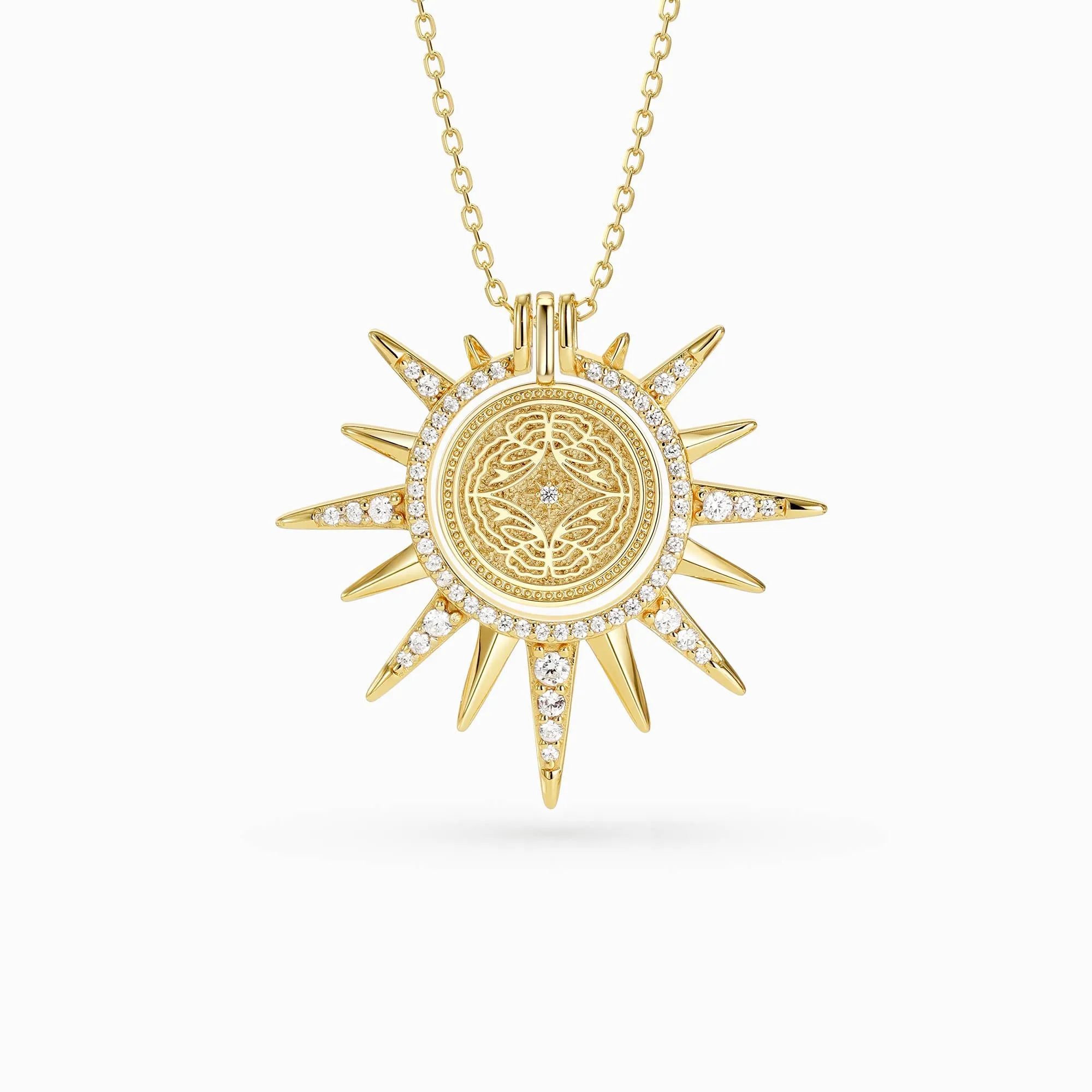 Butterfly Becoming Medallion Sunburst Necklace sold by Vanimy Jewelry