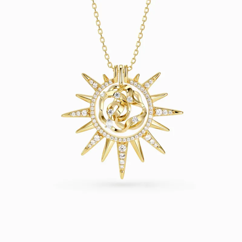 Camellia Compassion Sunburst Necklace sold by Vanimy Jewelry