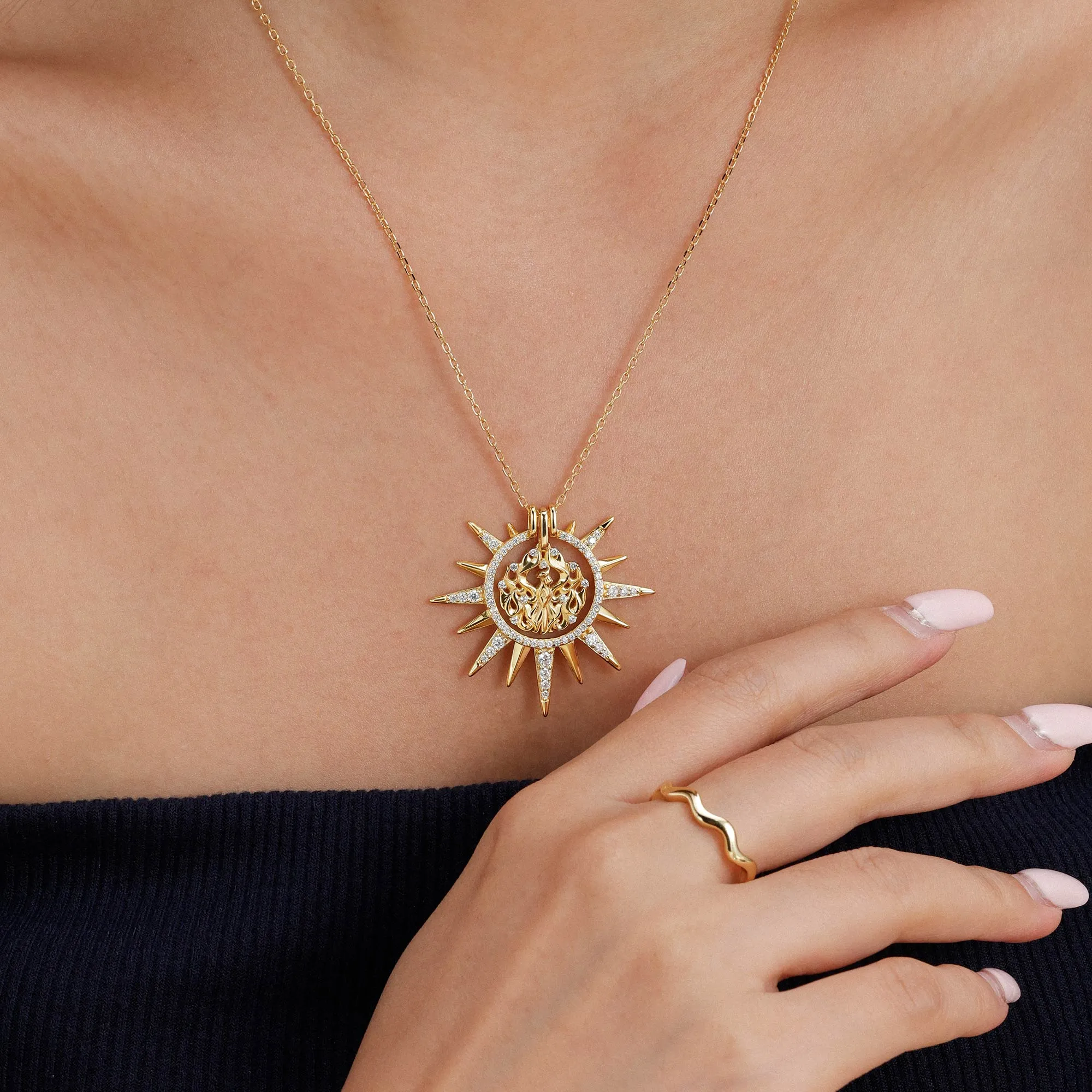 Rising Phoenix Sunburst Necklace sold by Vanimy Jewelry product image thumbnail 3