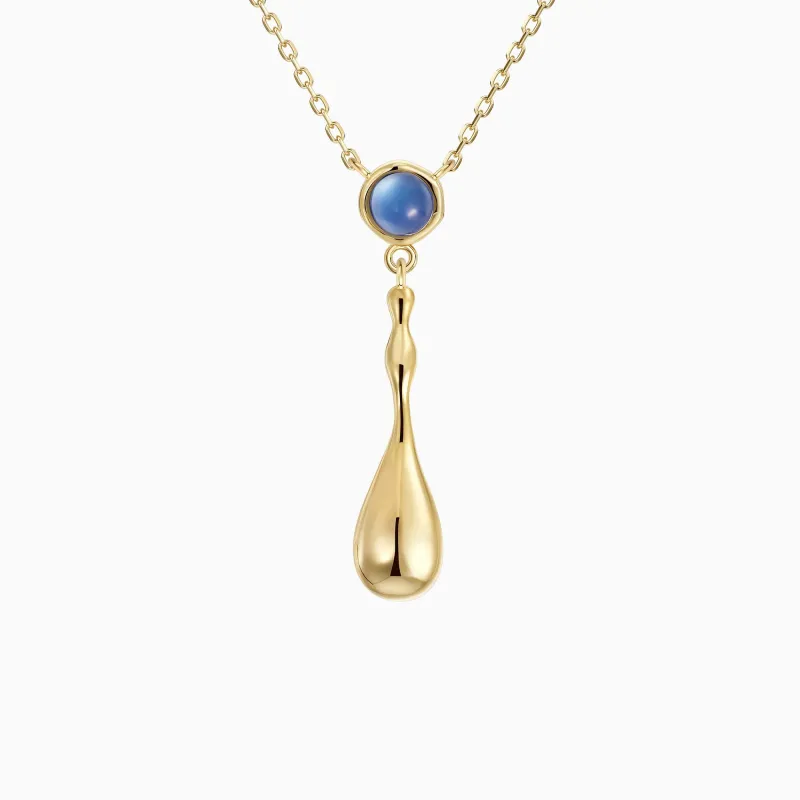 Seren Flow Gemstone Droplet Necklace sold by Vanimy Jewelry
