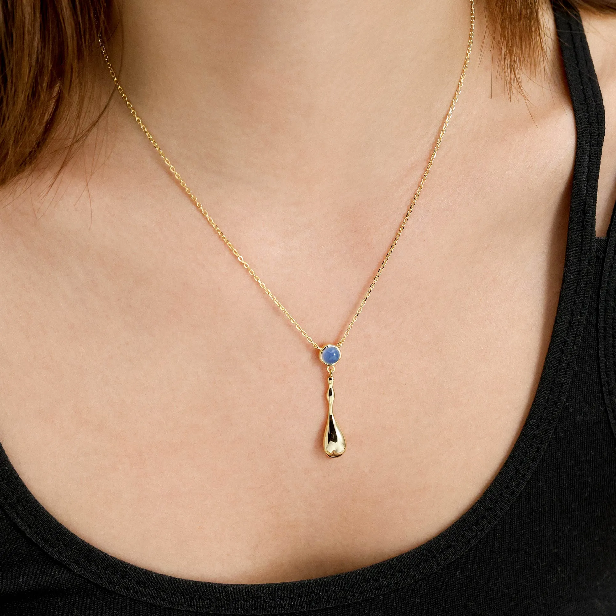 Seren Flow Gemstone Droplet Necklace sold by Vanimy Jewelry product image thumbnail 2