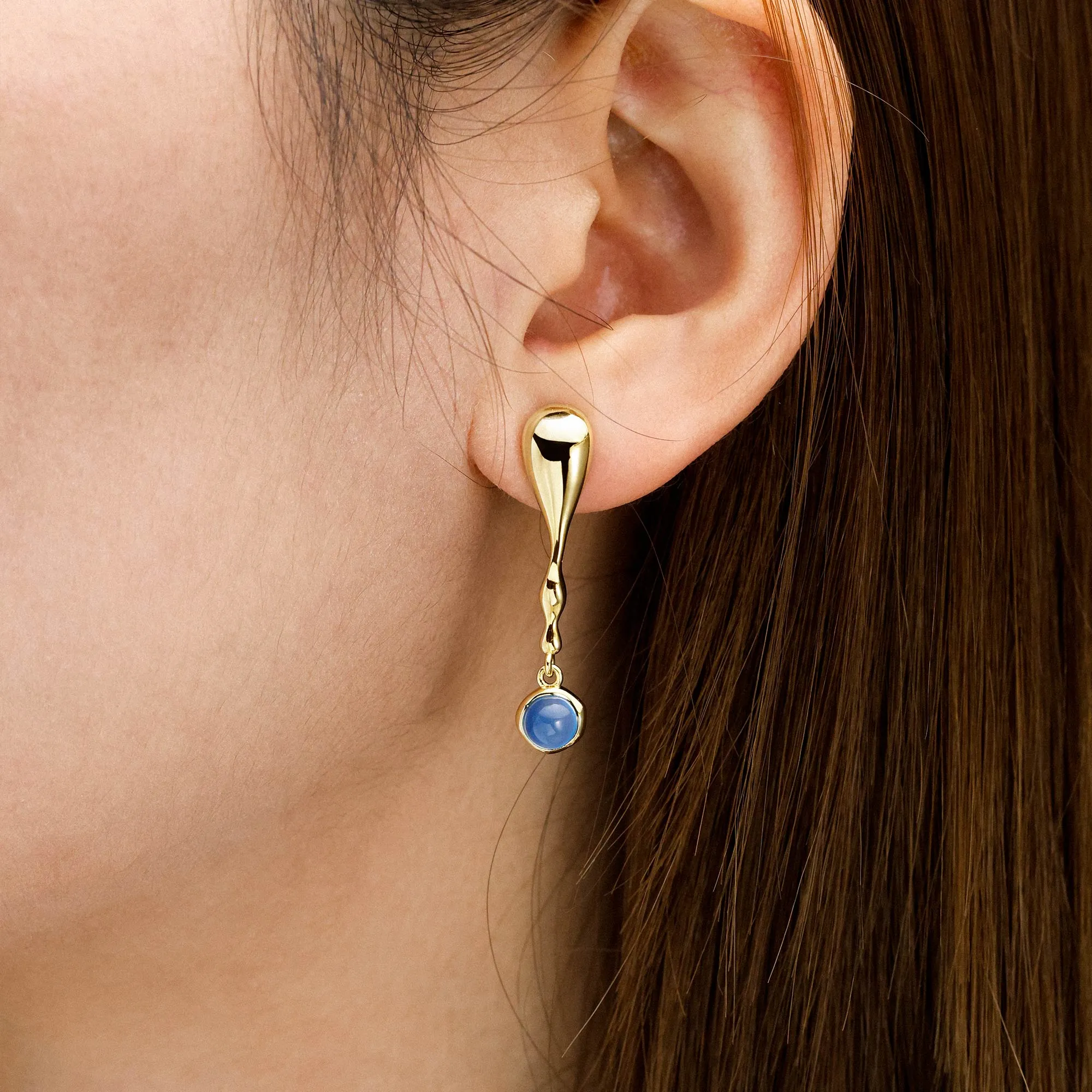 Seren Flow Gemstone Droplet Earrings sold by Vanimy Jewelry product image thumbnail 2
