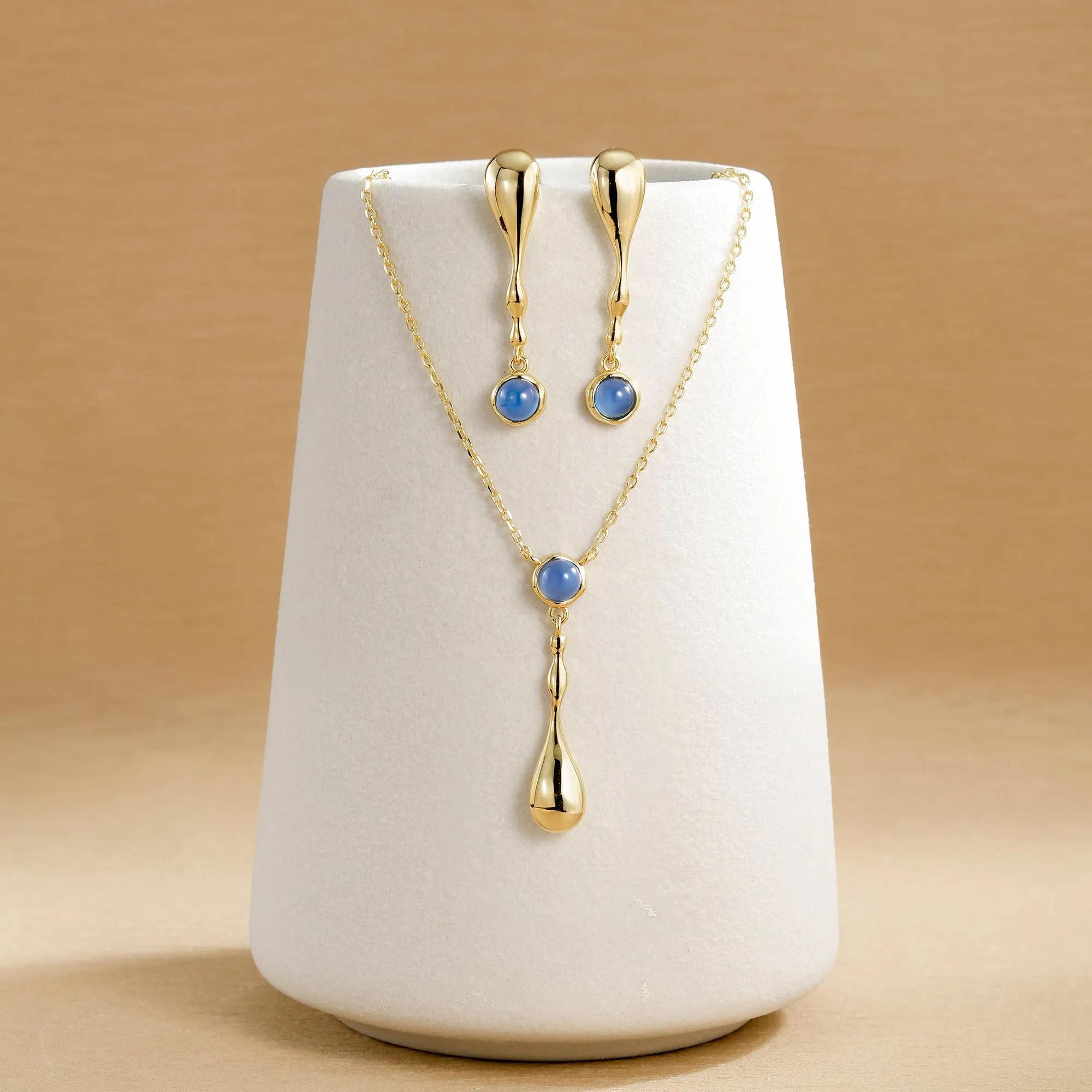 Seren Flow Gemstone Droplet Earrings sold by Vanimy Jewelry product image thumbnail 4