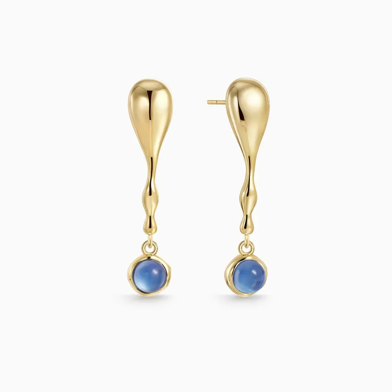 Seren Flow Gemstone Droplet Earrings sold by Vanimy Jewelry