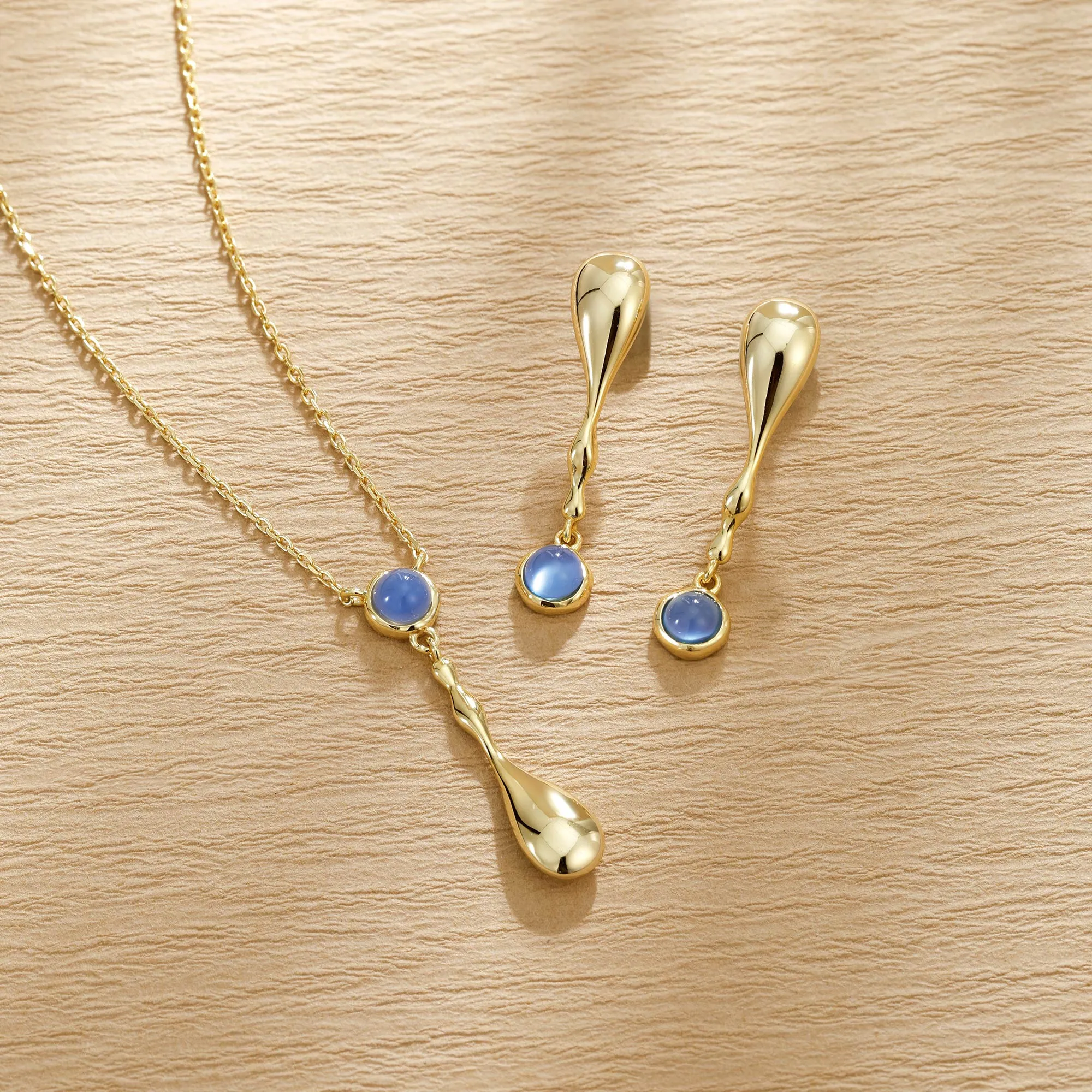 Seren Flow Gemstone Droplet Earrings sold by Vanimy Jewelry product image thumbnail 3