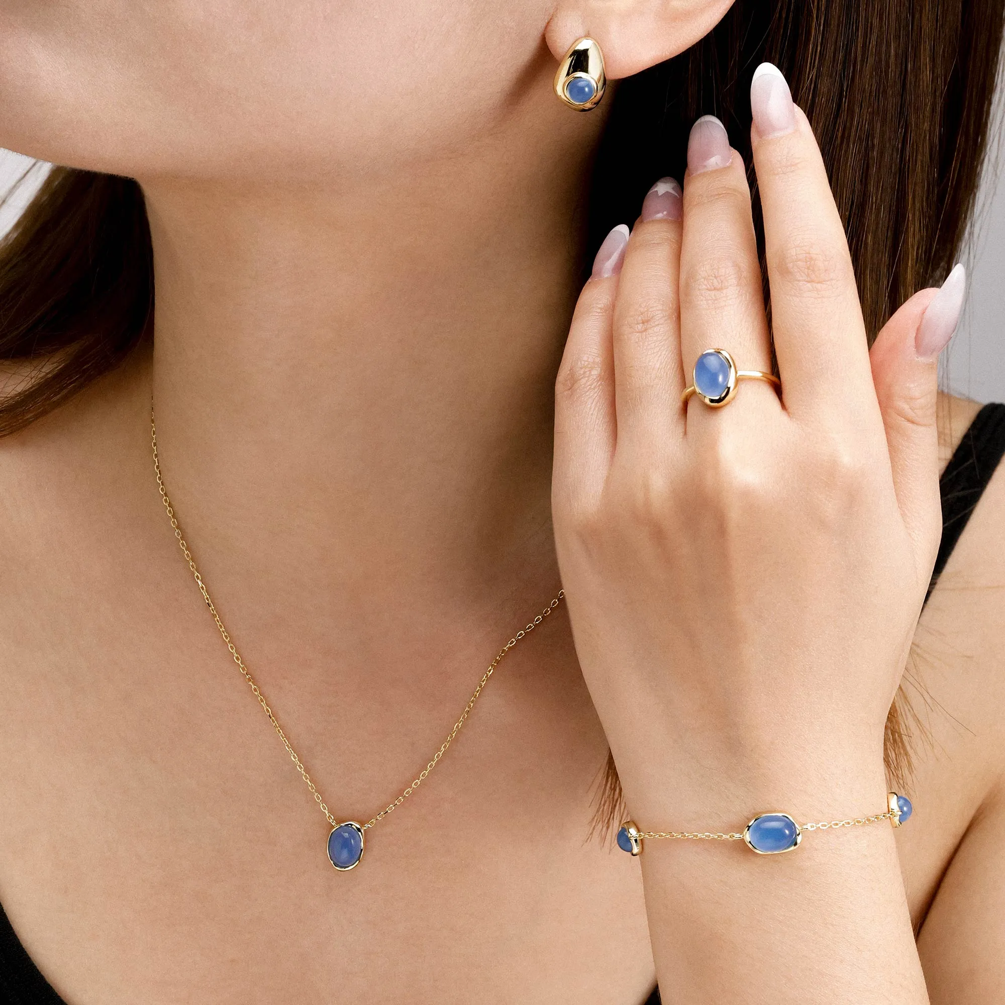 Seren Droplet Gemstone Necklace sold by Vanimy Jewelry product image thumbnail 4
