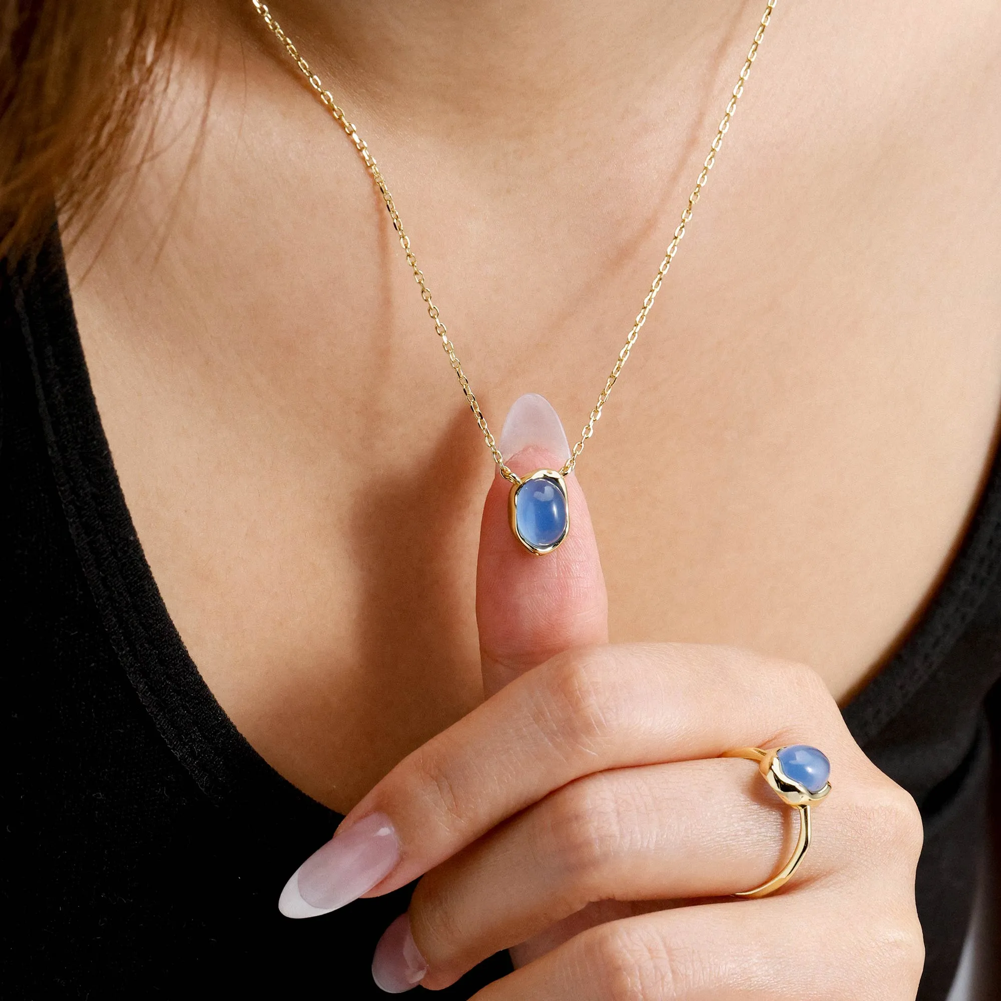 Seren Droplet Gemstone Necklace sold by Vanimy Jewelry product image thumbnail 5