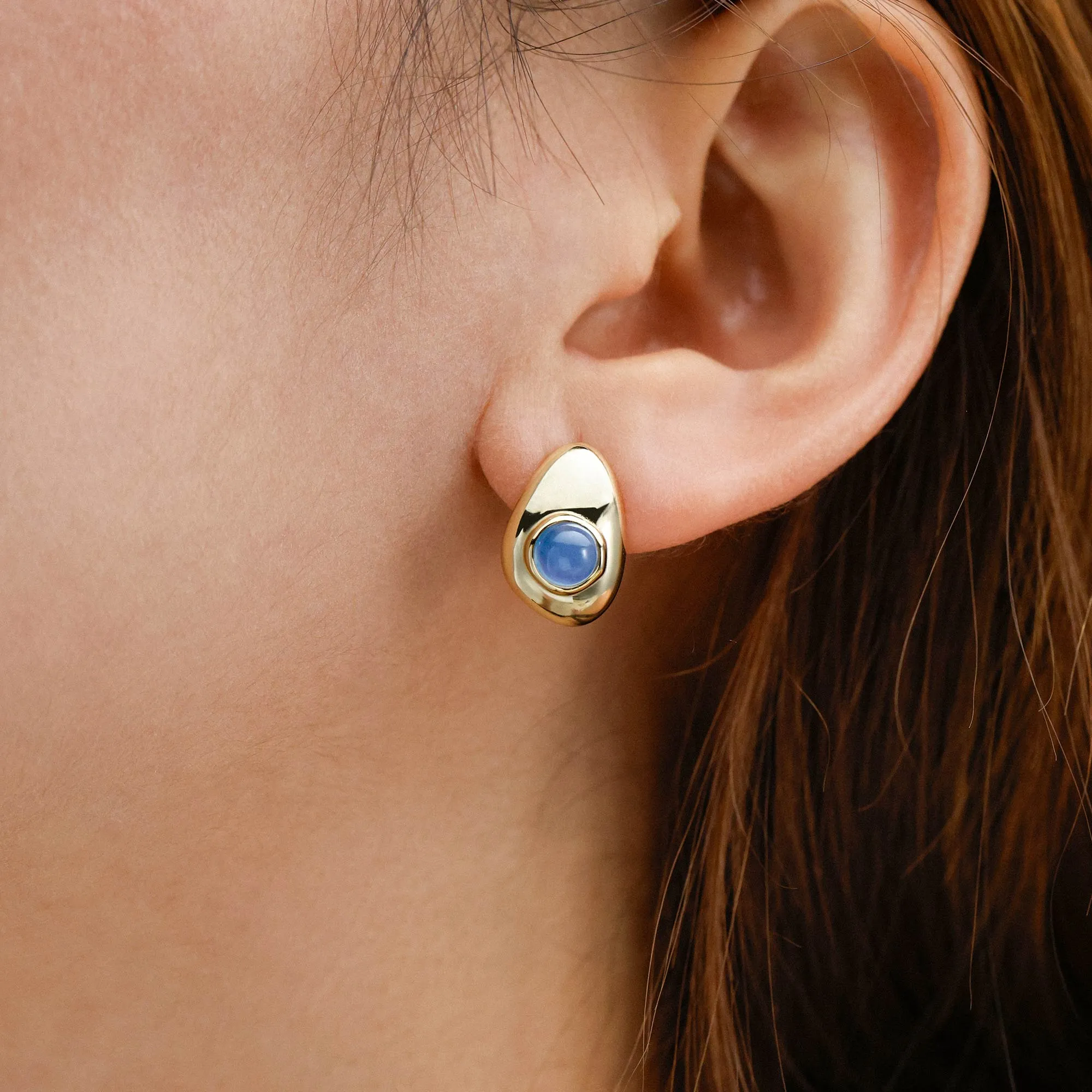 Seren Droplet Gemstone Stud Earrings sold by Vanimy Jewelry product image thumbnail 2