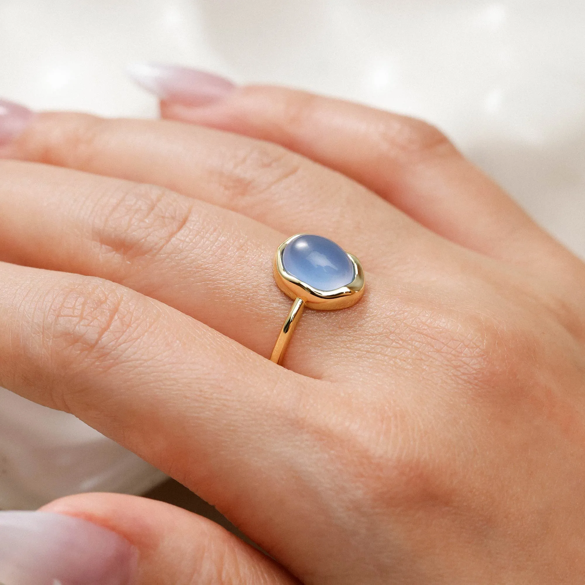 Seren Droplet Sculpted Gemstone Ring sold by Vanimy Jewelry product image thumbnail 2