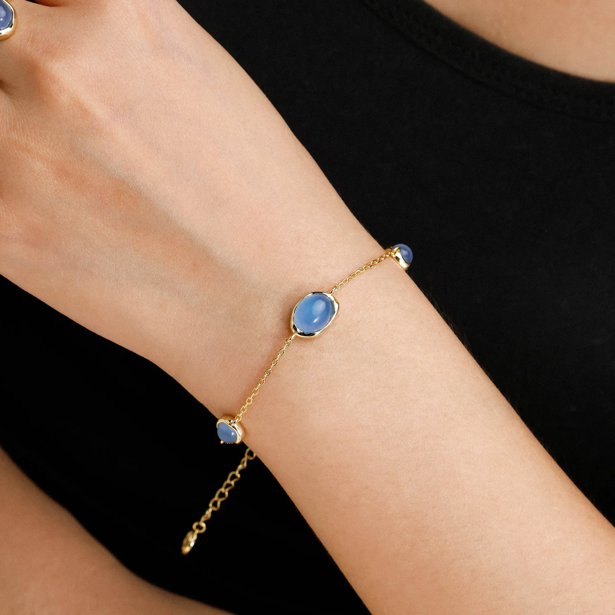 Seren Droplet Gemstone Station Bracelet sold by Vanimy Jewelry product image thumbnail 2