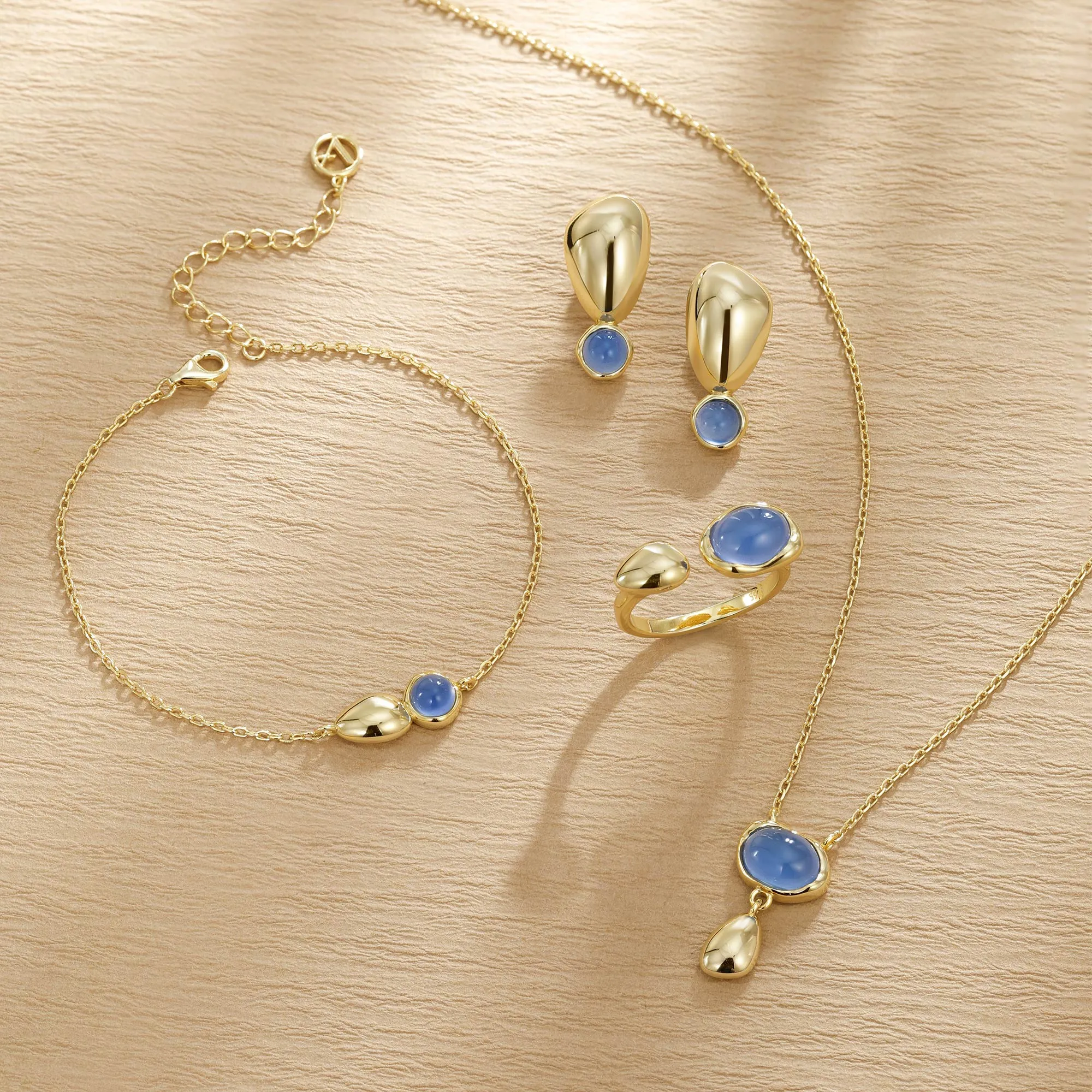 Seren Droplet Sculpted Gemstone Necklace sold by Vanimy Jewelry product image thumbnail 3