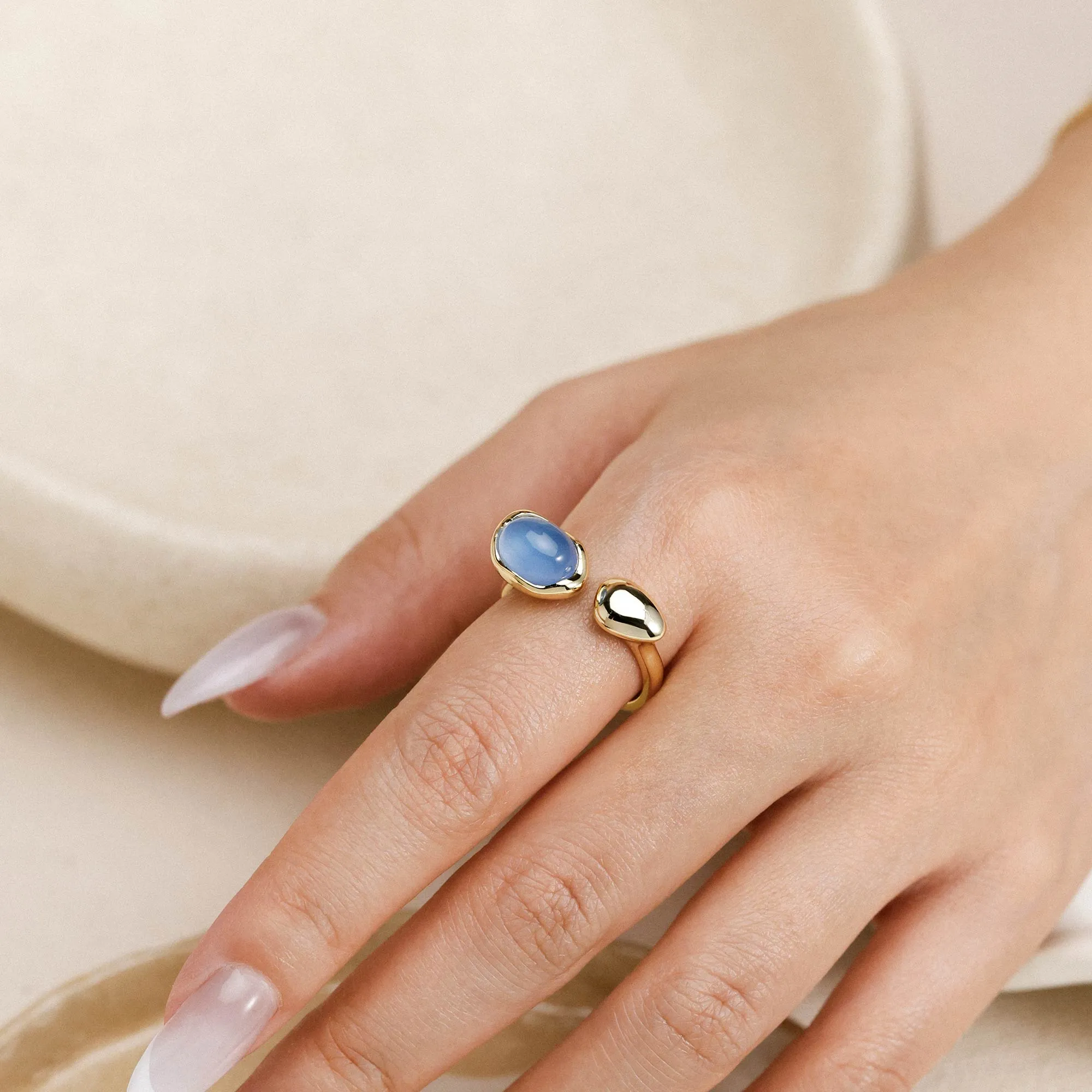 Seren Droplet Gemstone Open Ring sold by Vanimy Jewelry product image thumbnail 5