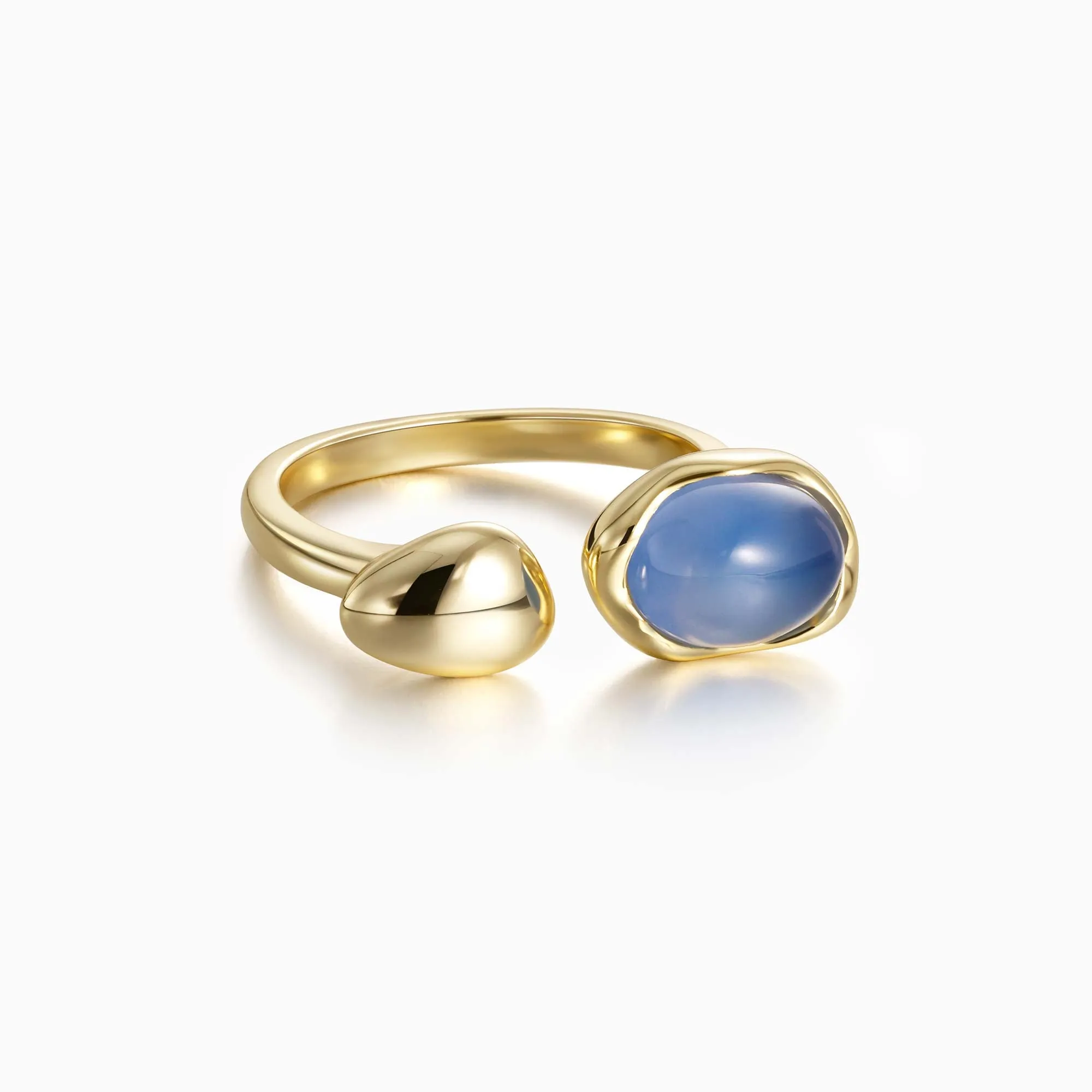 Seren Droplet Gemstone Open Ring sold by Vanimy Jewelry