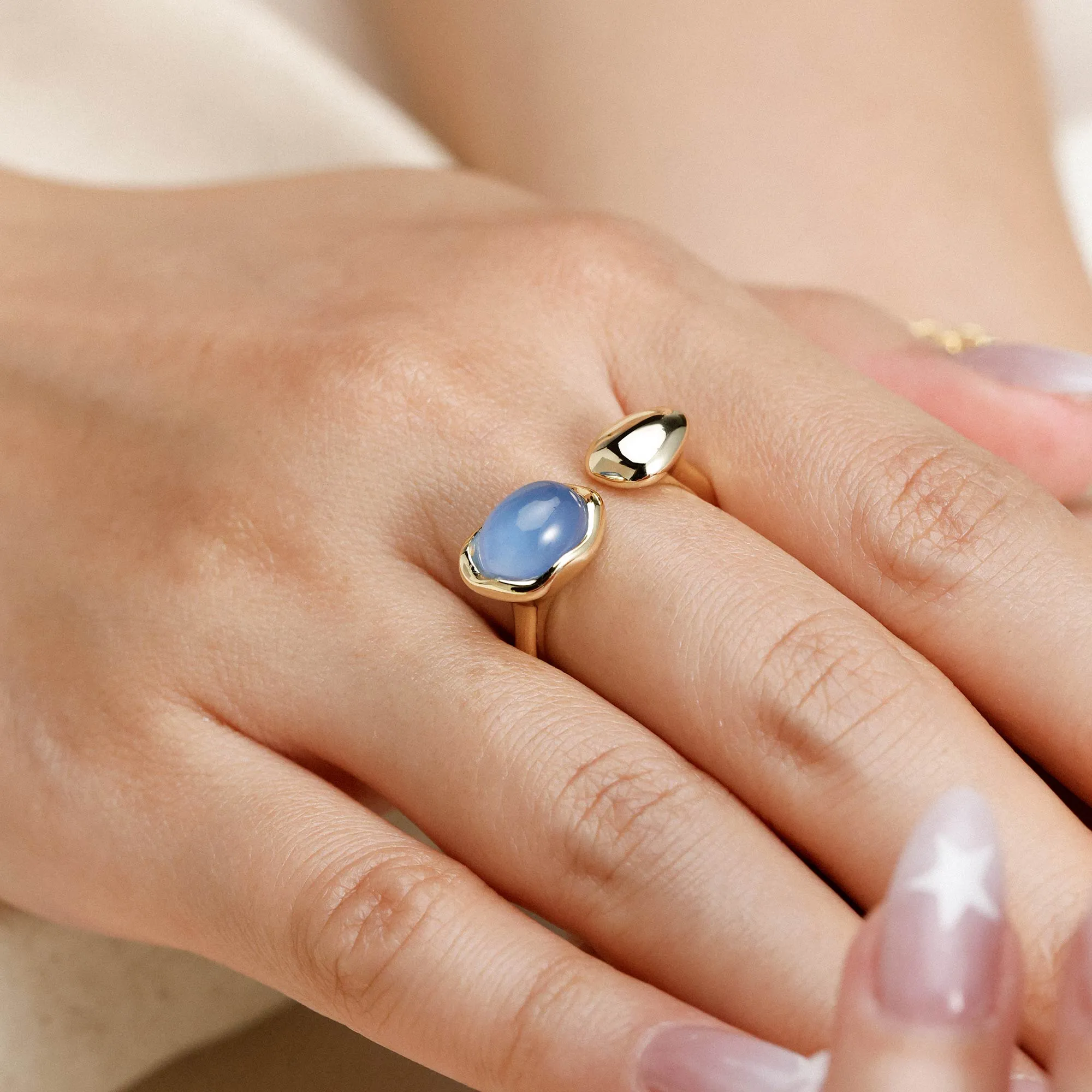 Seren Droplet Gemstone Open Ring sold by Vanimy Jewelry product image thumbnail 2