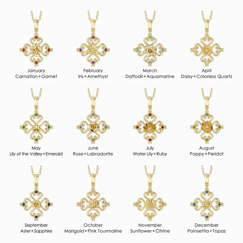 Sacred Bloom Love Birth Flower Necklace sold by Vanimy Jewelry