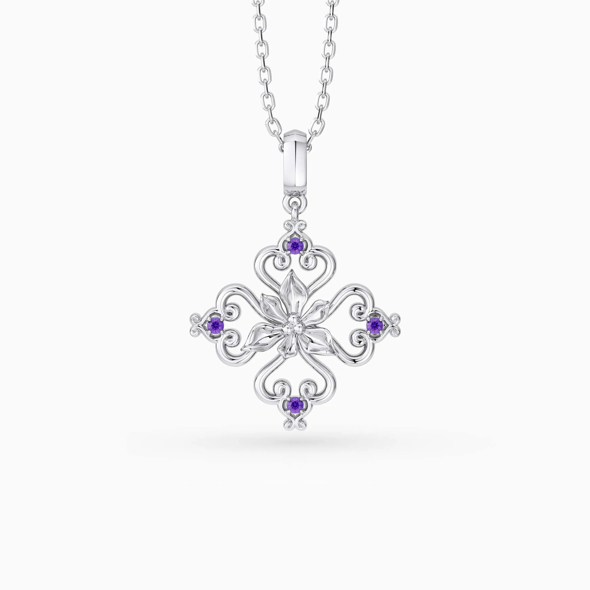 Sacred Bloom Iris Love Birth Flower Necklace sold by Vanimy Jewelry product image thumbnail 5