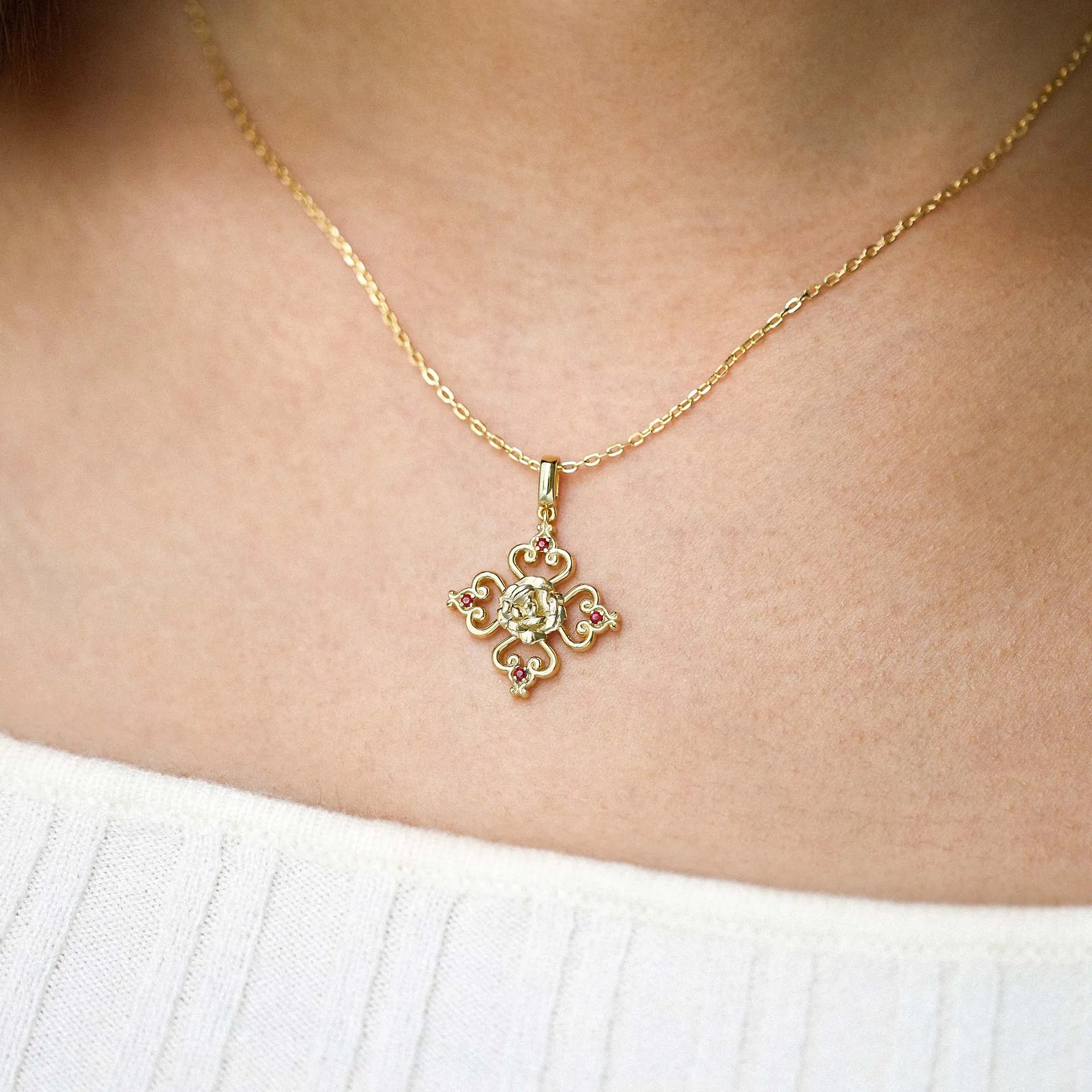 Sacred Bloom Carnation Love Birth Flower Necklace sold by Vanimy Jewelry product image thumbnail 2