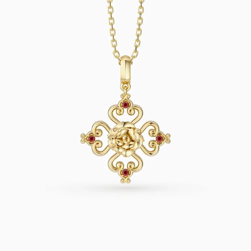 Sacred Bloom Carnation Love Birth Flower Necklace sold by Vanimy Jewelry