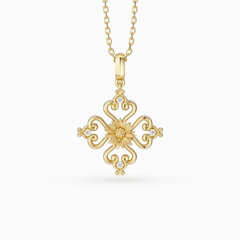 Sacred Bloom Daisy Love Birth Flower Necklace sold by Vanimy Jewelry