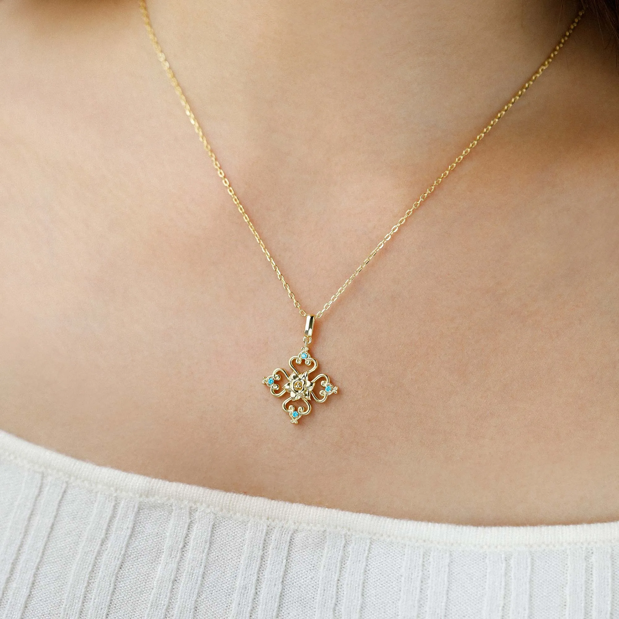 Sacred Bloom Daffodil Love Birth Flower Necklace sold by Vanimy Jewelry product image thumbnail 2