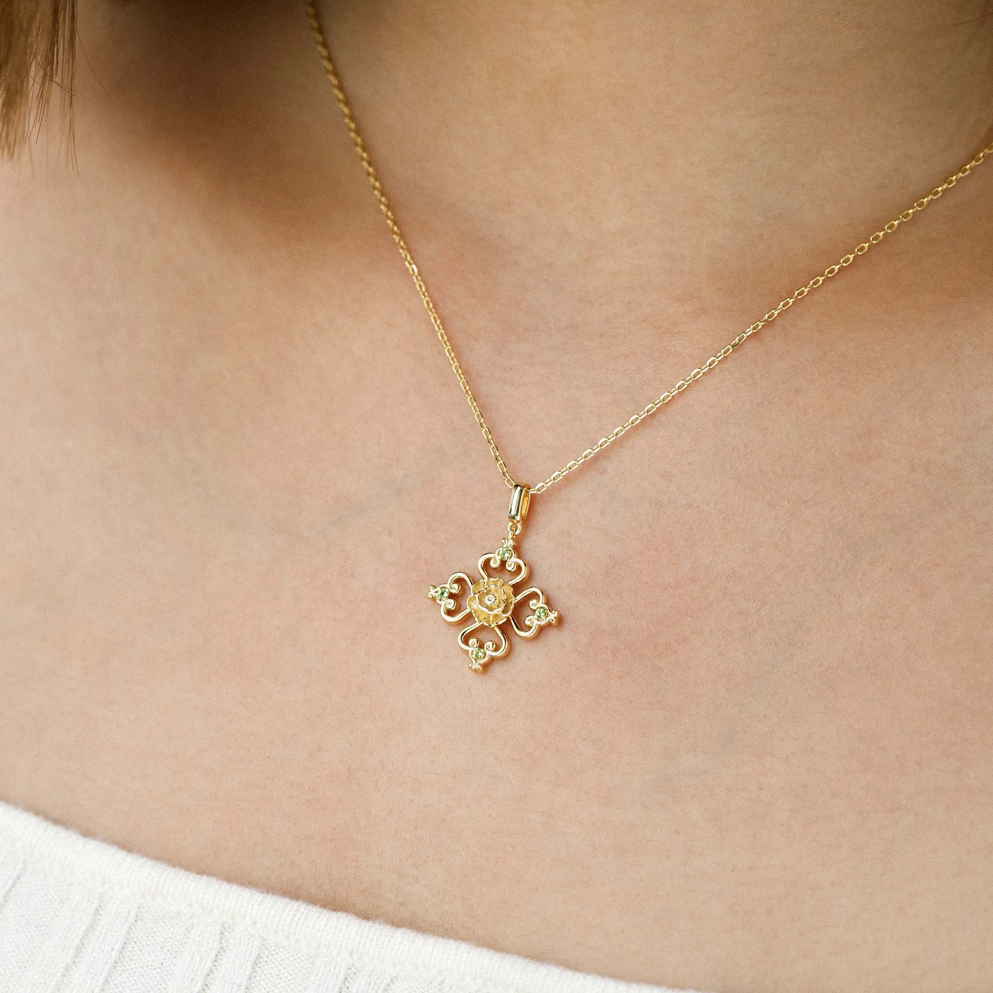 Sacred Bloom Poppy Love Birth Flower Necklace sold by Vanimy Jewelry product image thumbnail 3