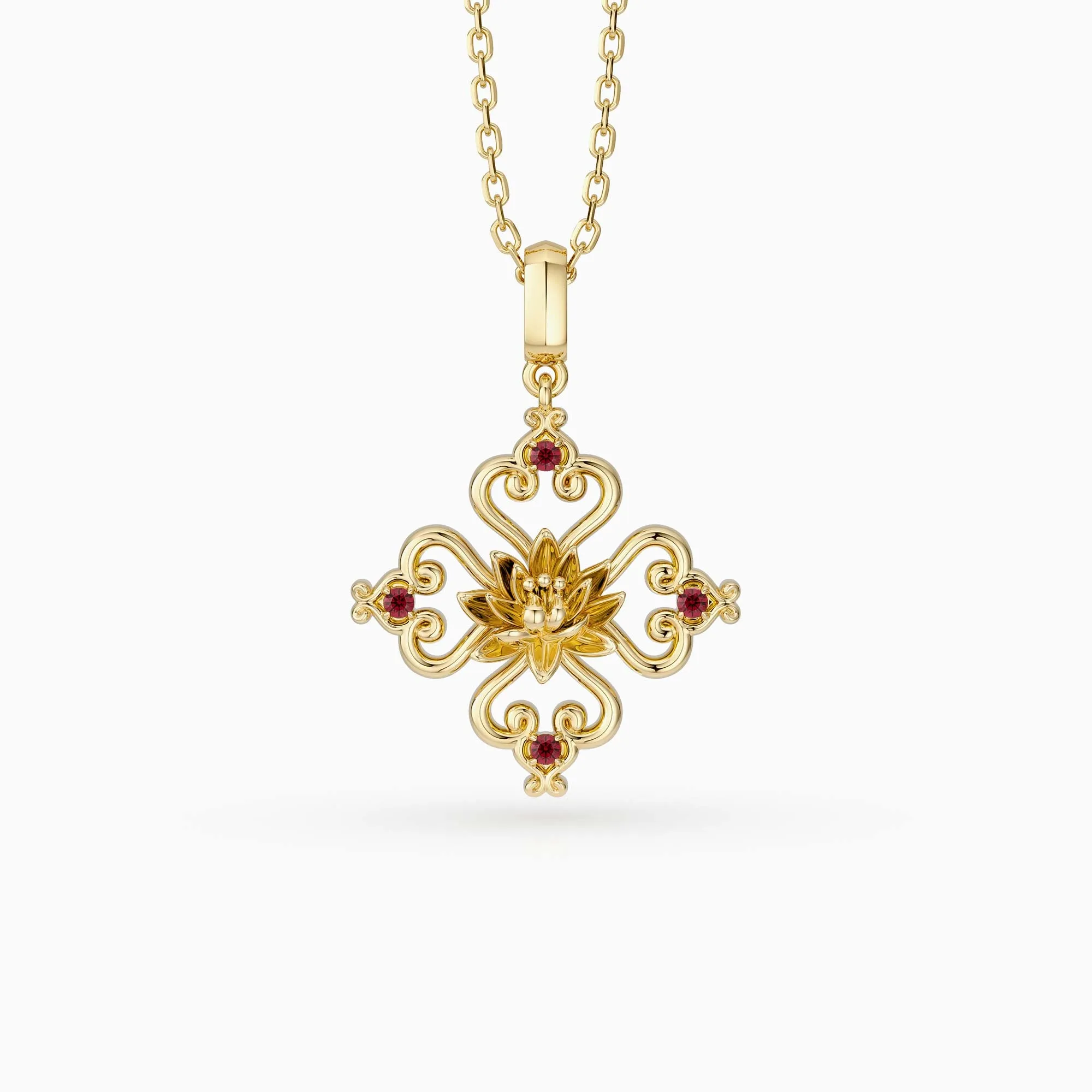 Sacred Bloom Water Lily Love Birth Flower Necklace sold by Vanimy Jewelry