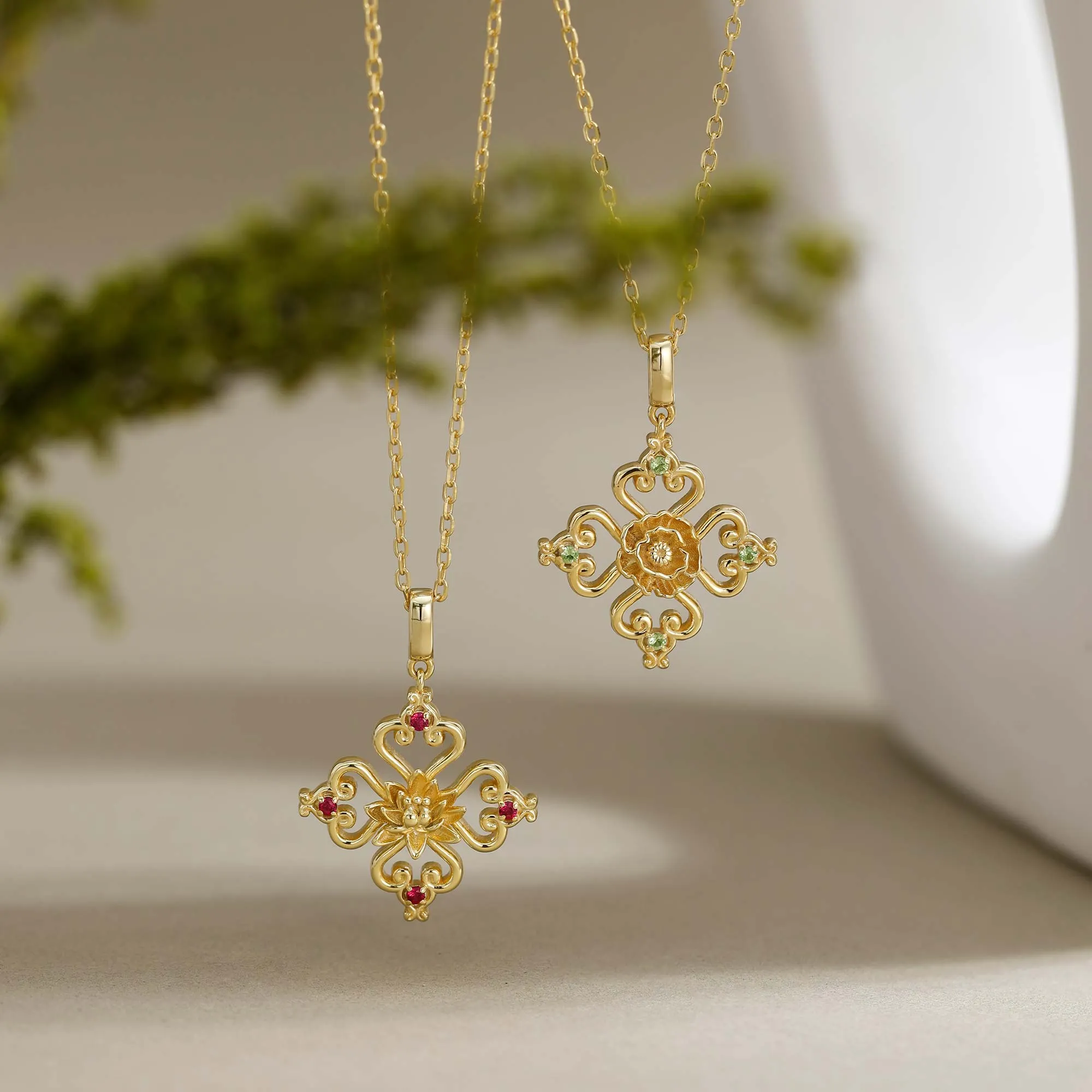 Sacred Bloom Water Lily Love Birth Flower Necklace sold by Vanimy Jewelry product image thumbnail 4