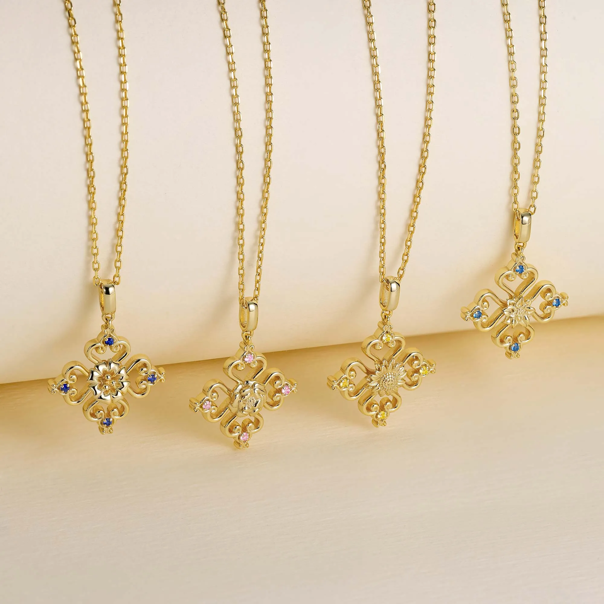 Sacred Bloom Poinsettia Love Birth Flower Necklace sold by Vanimy Jewelry product image thumbnail 4