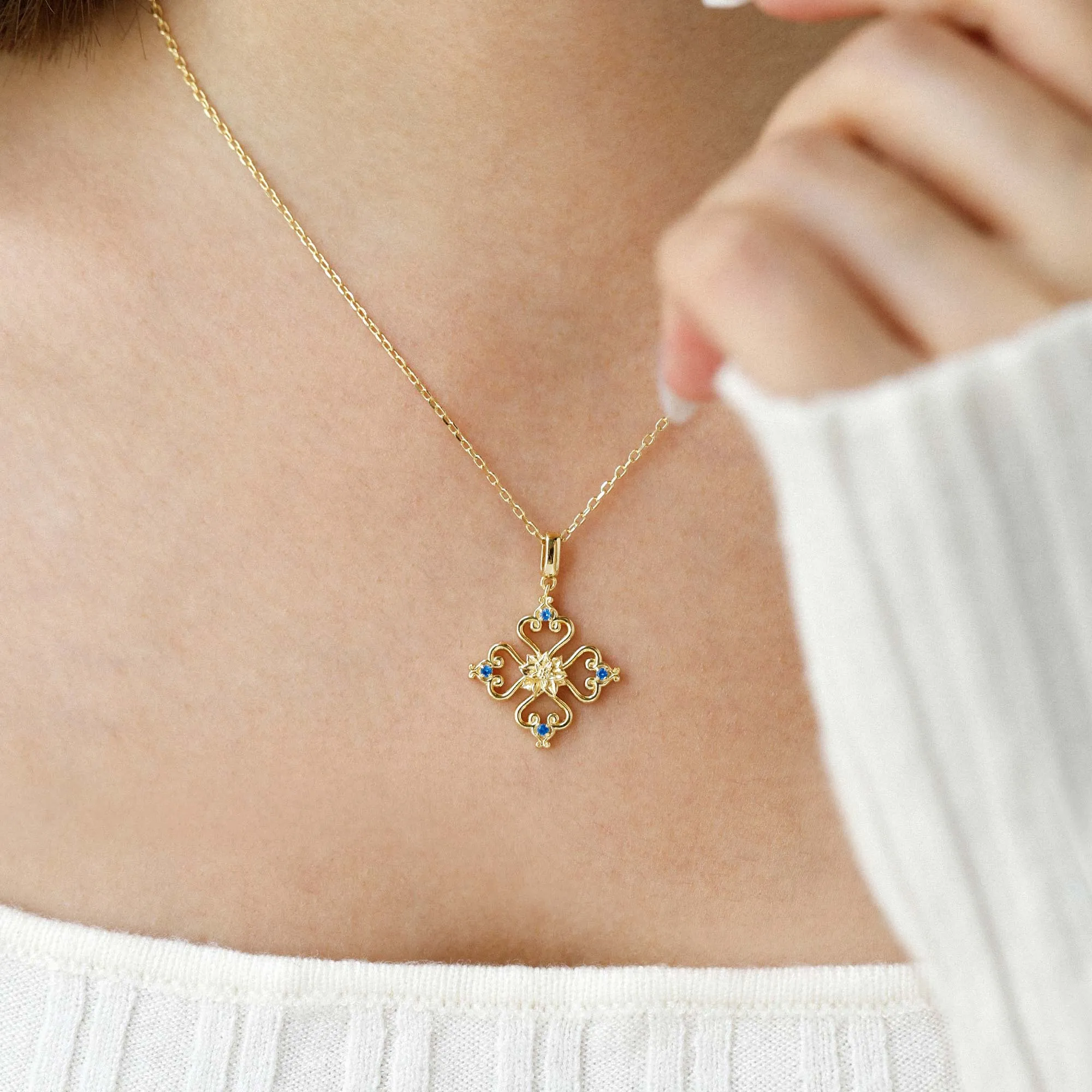 Sacred Bloom Poinsettia Love Birth Flower Necklace sold by Vanimy Jewelry product image thumbnail 5