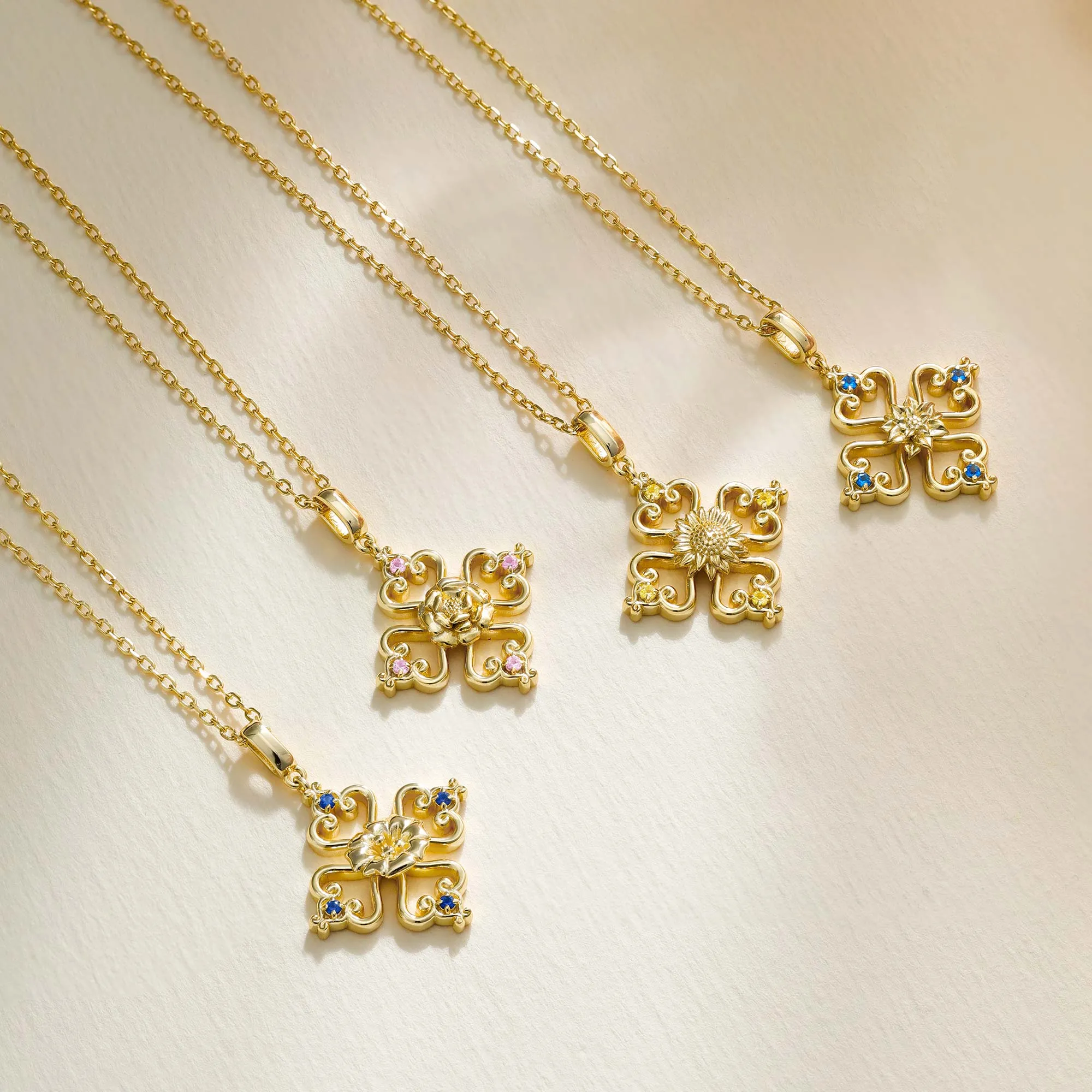 Sacred Bloom Sunflower Love Birth Flower Necklace sold by Vanimy Jewelry product image thumbnail 3