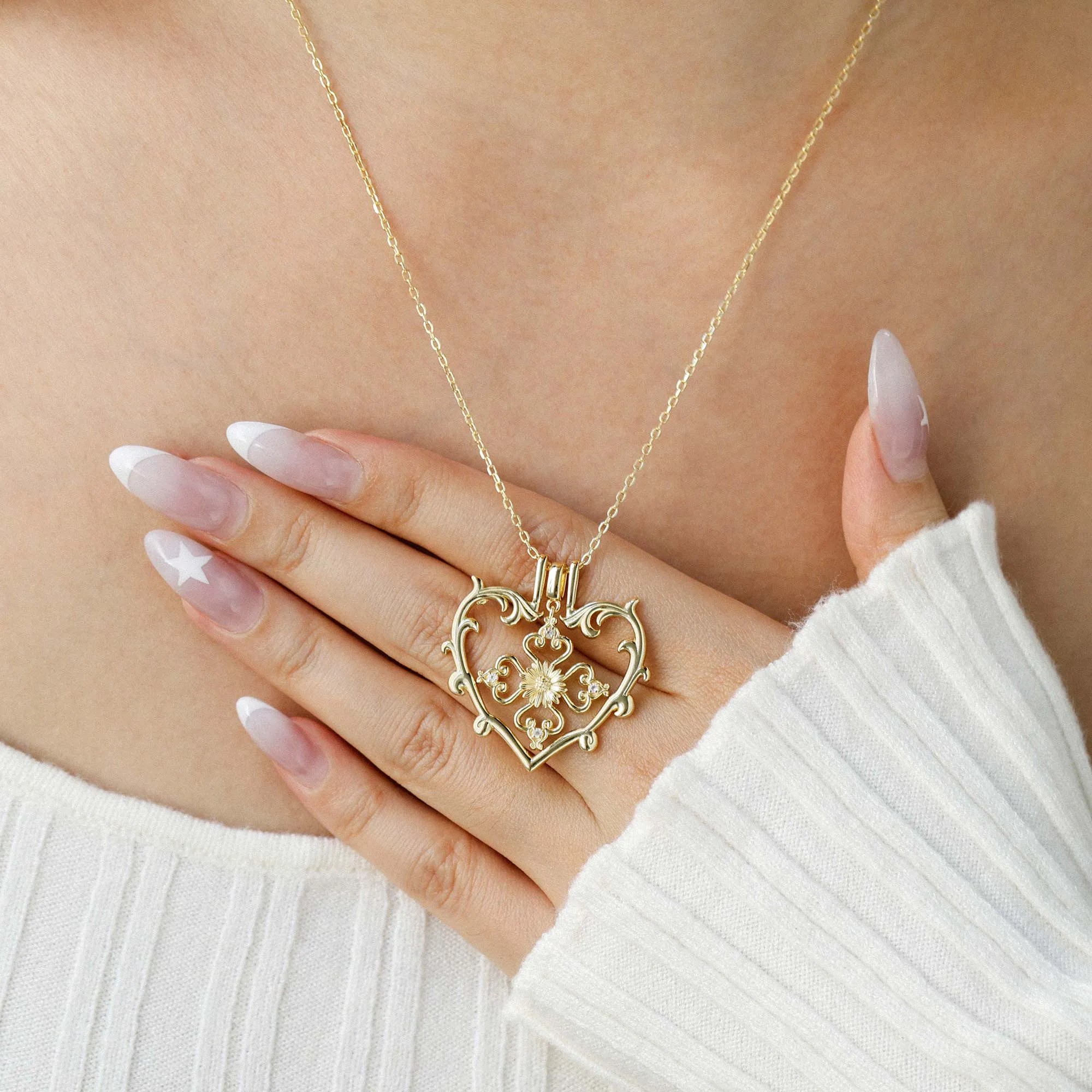 Sacred Bloom Daisy Love Birth Flower Necklace Set sold by Vanimy Jewelry product image thumbnail 2