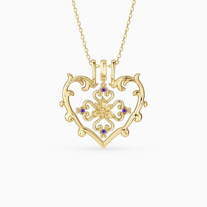 Sacred Bloom Iris Love Birth Flower Necklace Set sold by Vanimy Jewelry