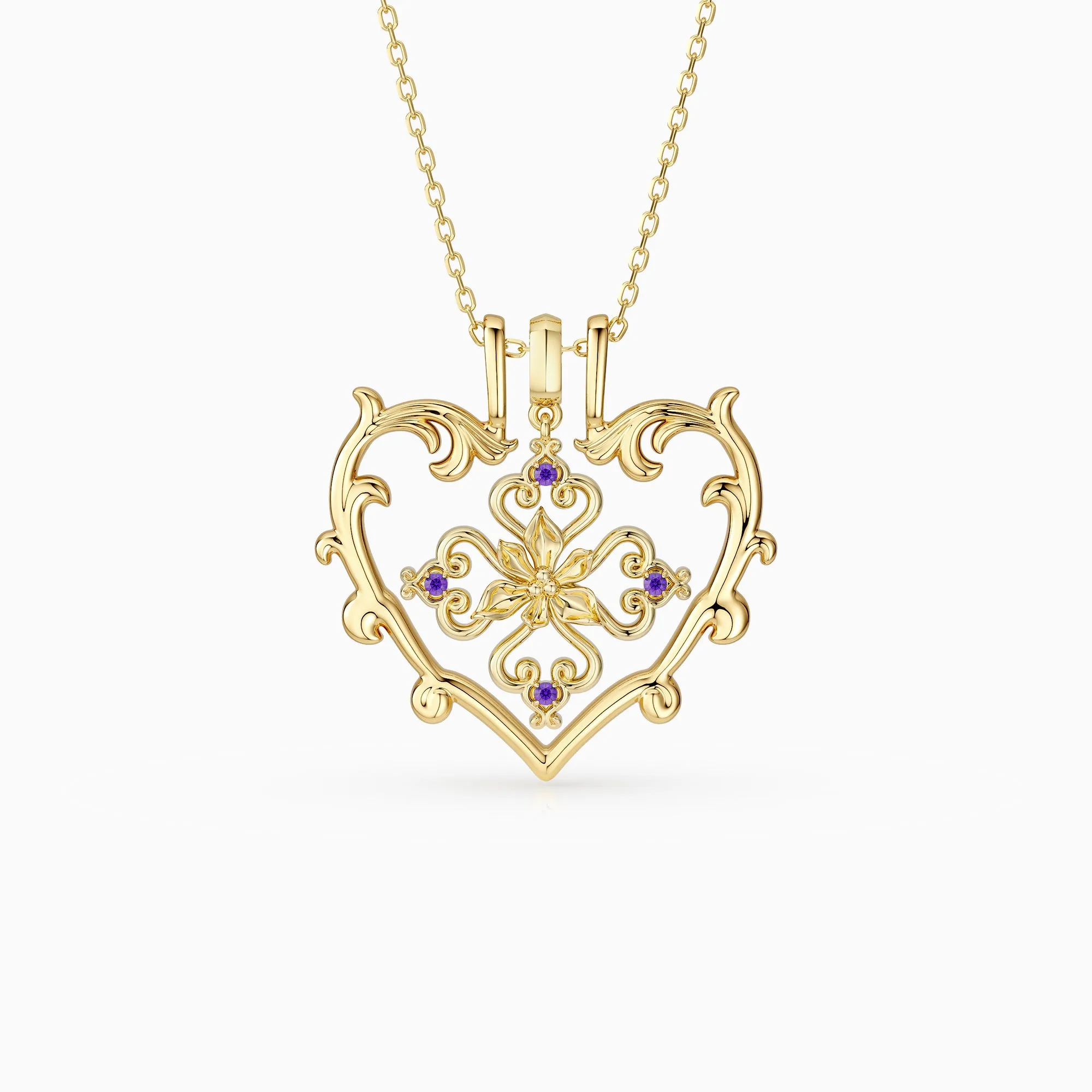 Sacred Bloom Iris Love Birth Flower Necklace Set sold by Vanimy Jewelry