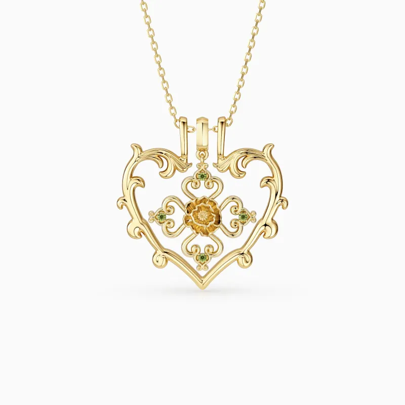 Sacred Bloom Poppy Love Birth Flower Necklace Set sold by Vanimy Jewelry