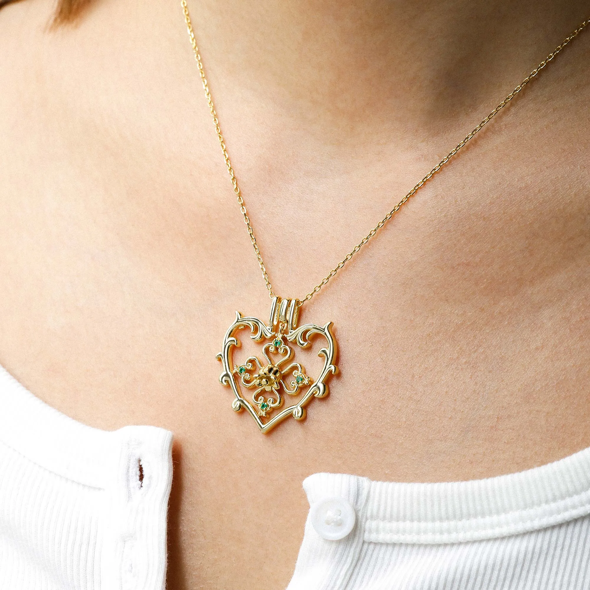 Sacred Bloom Lily of the Valley Love Birth Flower Necklace Set sold by Vanimy Jewelry product image thumbnail 2