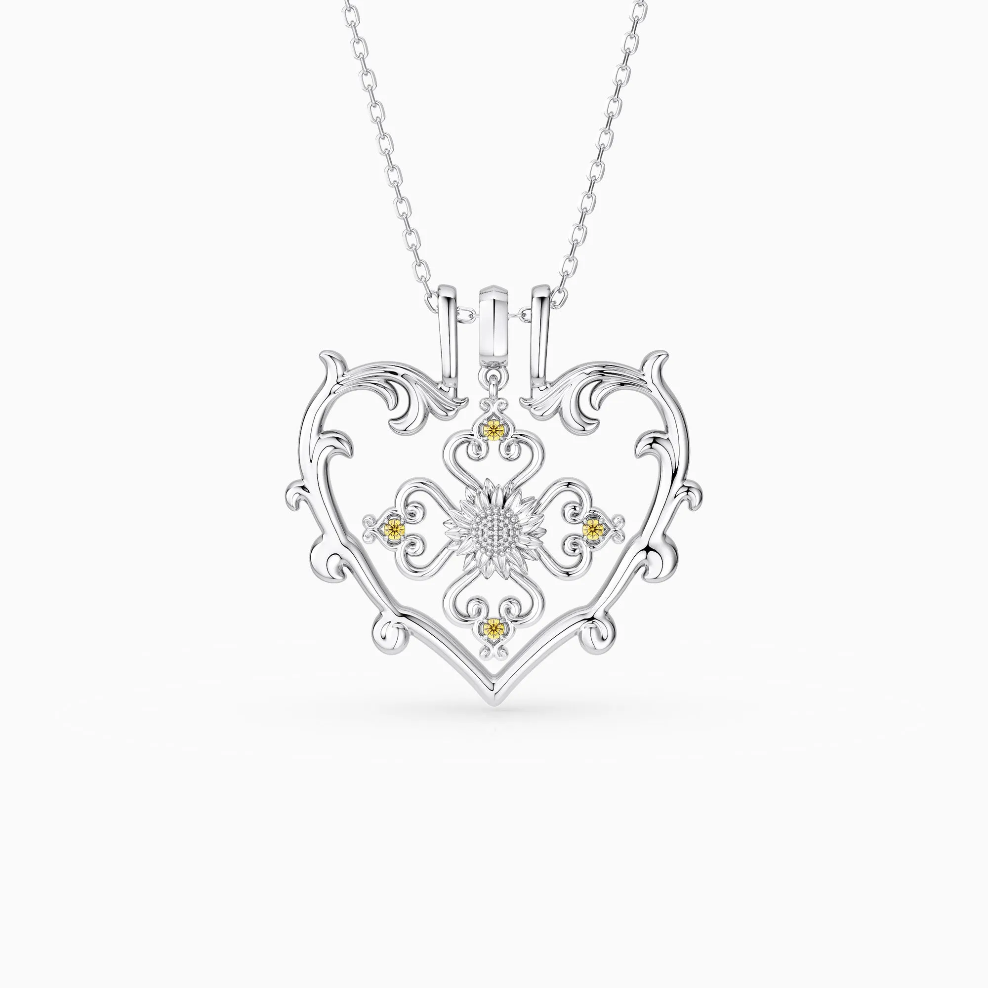 Sacred Bloom Sunflower Love Birth Flower Necklace Set sold by Vanimy Jewelry product image thumbnail 4