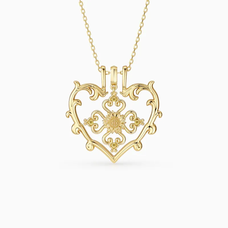 Sacred Bloom Sunflower Love Birth Flower Necklace Set sold by Vanimy Jewelry