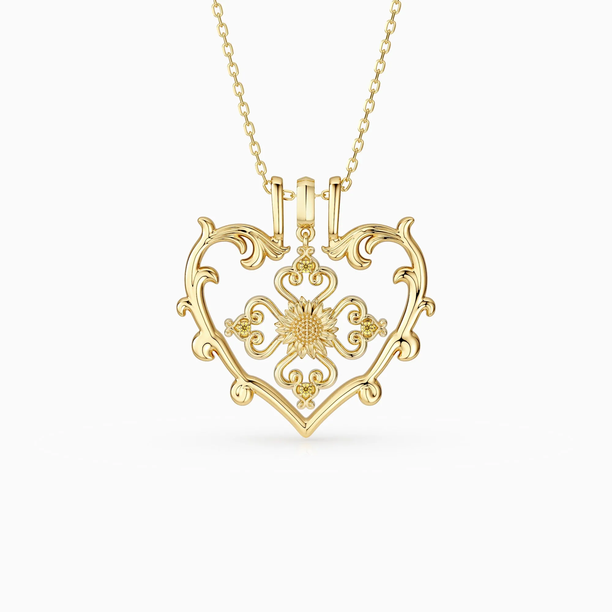 Sacred Bloom Sunflower Love Birth Flower Necklace Set sold by Vanimy Jewelry