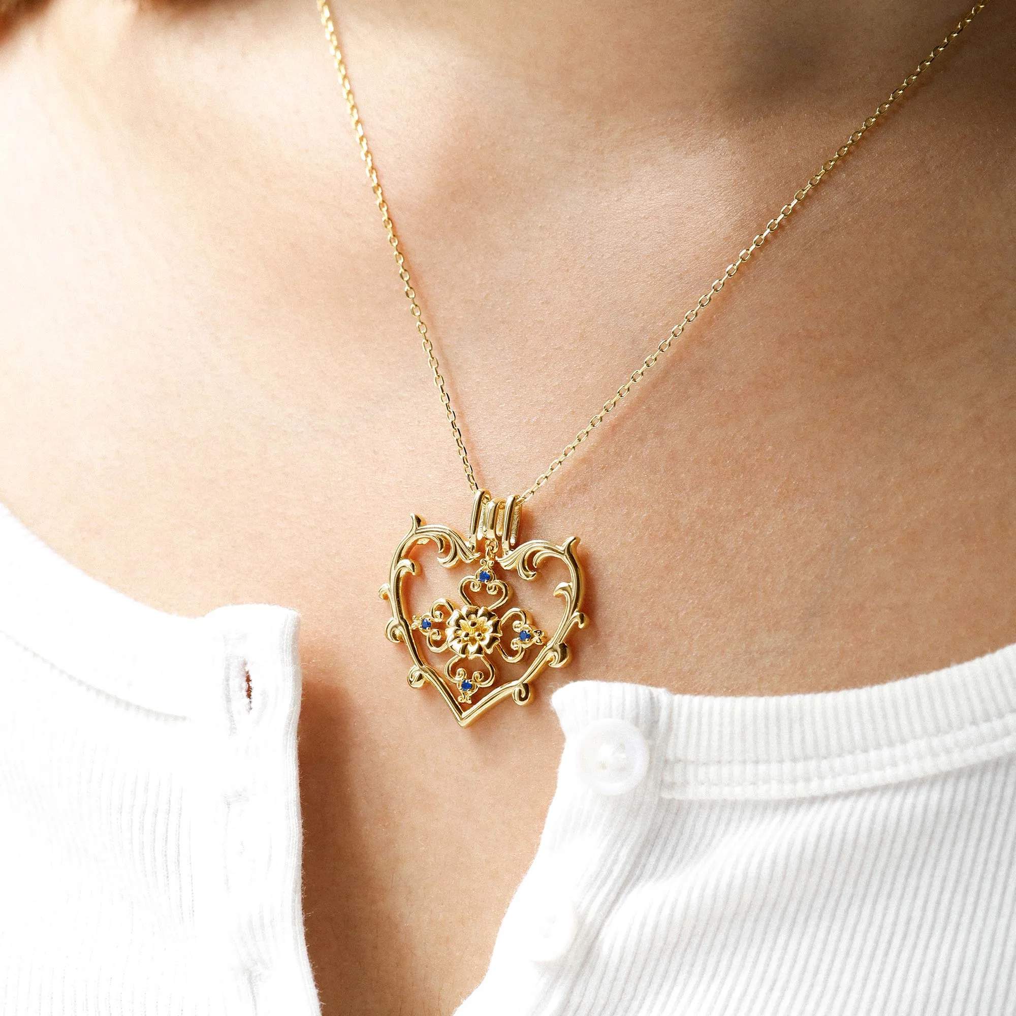 Sacred Bloom Aster Love Birth Flower Necklace Set sold by Vanimy Jewelry product image thumbnail 2