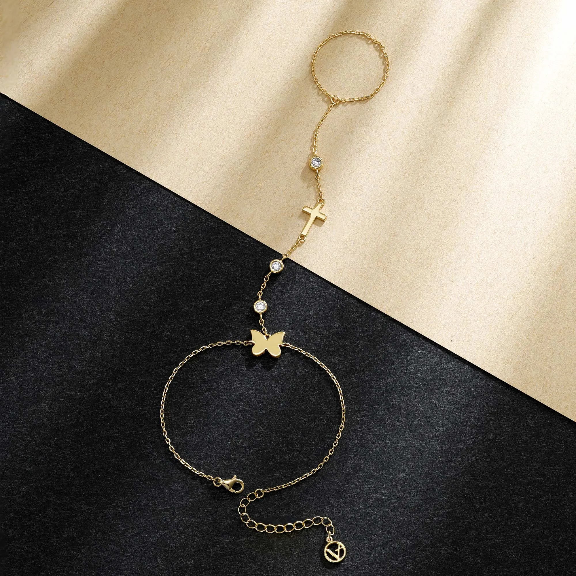 Anastasia Butterfly Cross Hand Chain sold by Vanimy Jewelry product image thumbnail 3