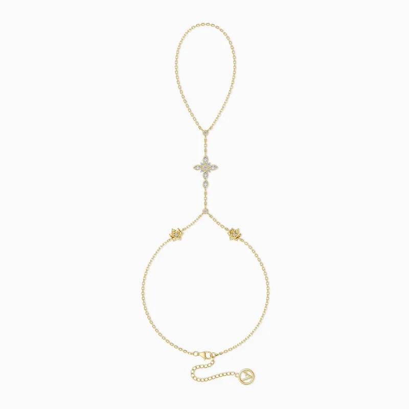 Byzantine Cross Daffodil March Birth Flower Hand Chain sold by Vanimy Jewelry