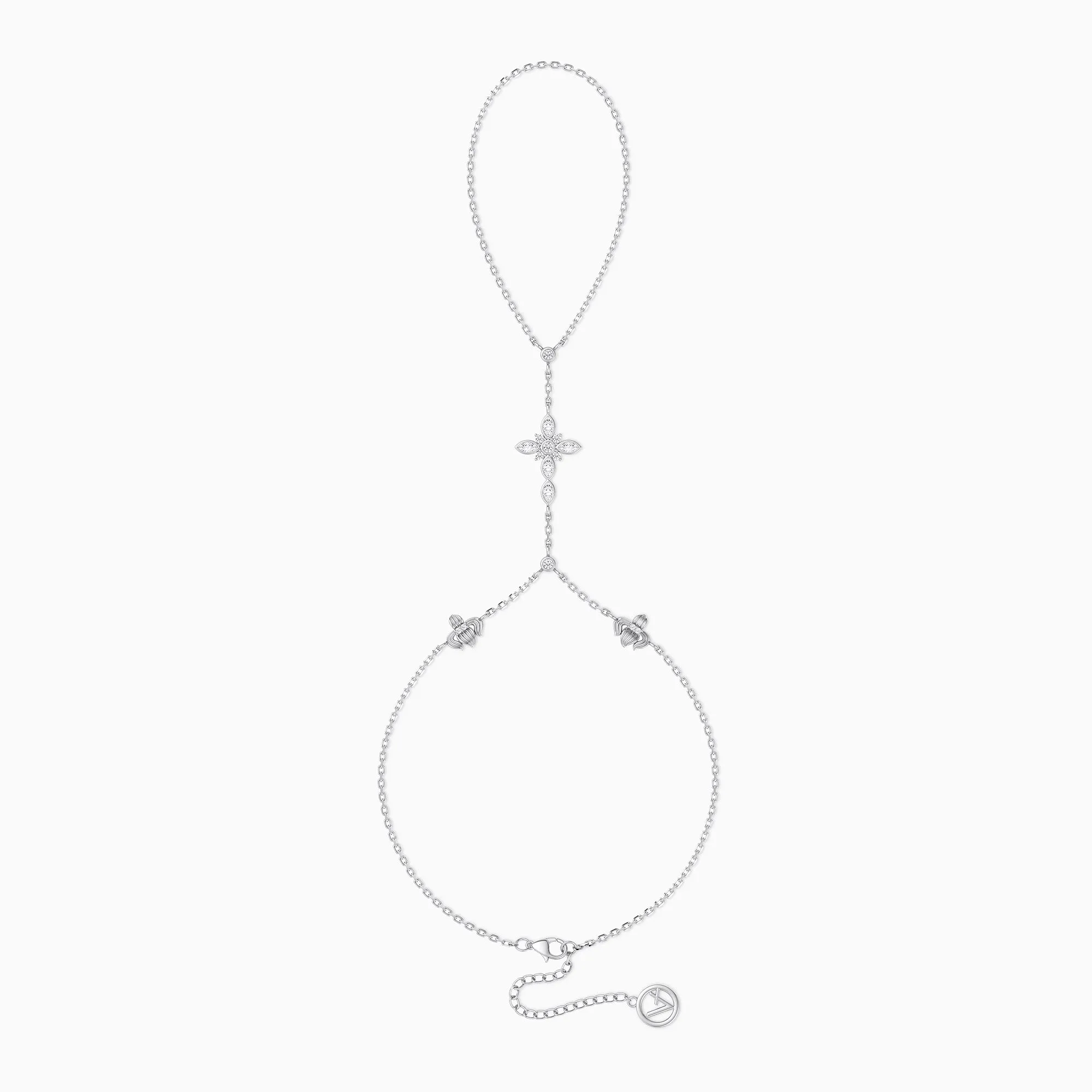 Byzantine Cross Iris February Birth Flower Hand Chain sold by Vanimy Jewelry product image thumbnail 3