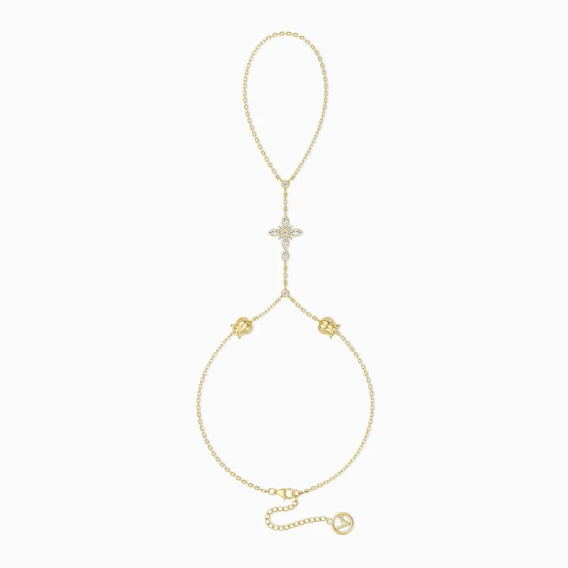 Byzantine Cross Lily of the Valley May Birth Flower Hand Chain sold by Vanimy Jewelry