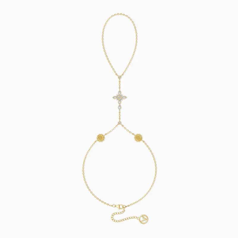 Byzantine Cross Sunflower November Birth Flower Hand Chain sold by Vanimy Jewelry