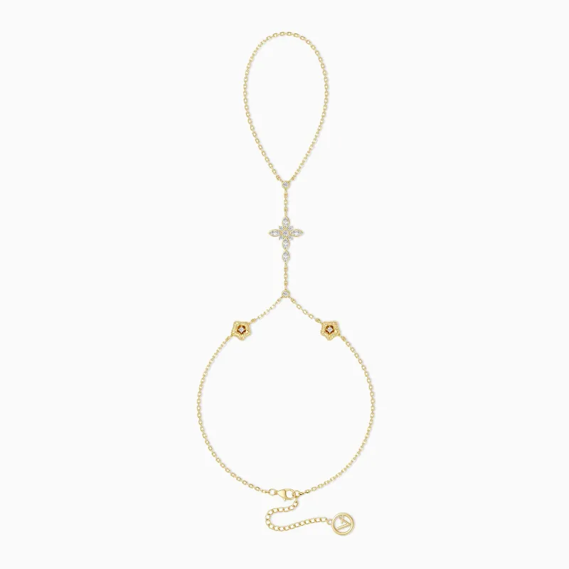 Byzantine Cross Morning Glory September Birth Flower Hand Chain sold by Vanimy Jewelry