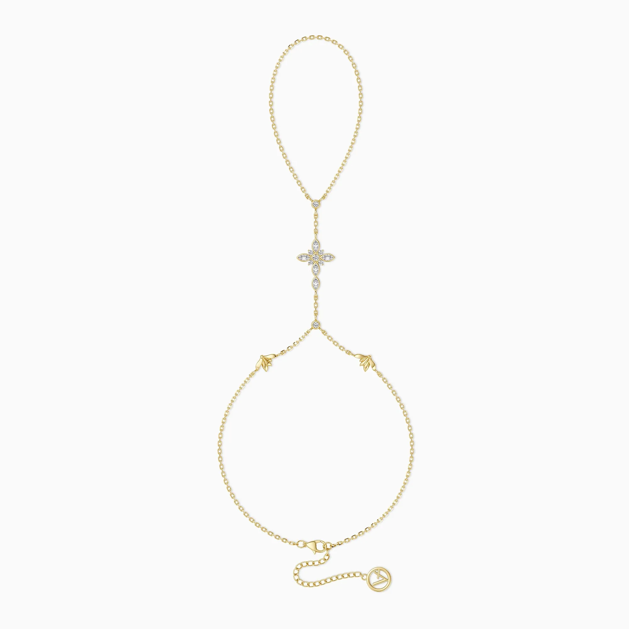 Byzantine Cross Birth Flower Hand Chain sold by Vanimy Jewelry