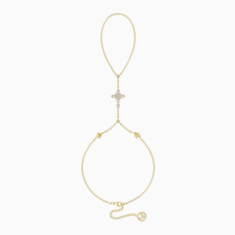 Byzantine Cross Birth Flower Hand Chain sold by Vanimy Jewelry