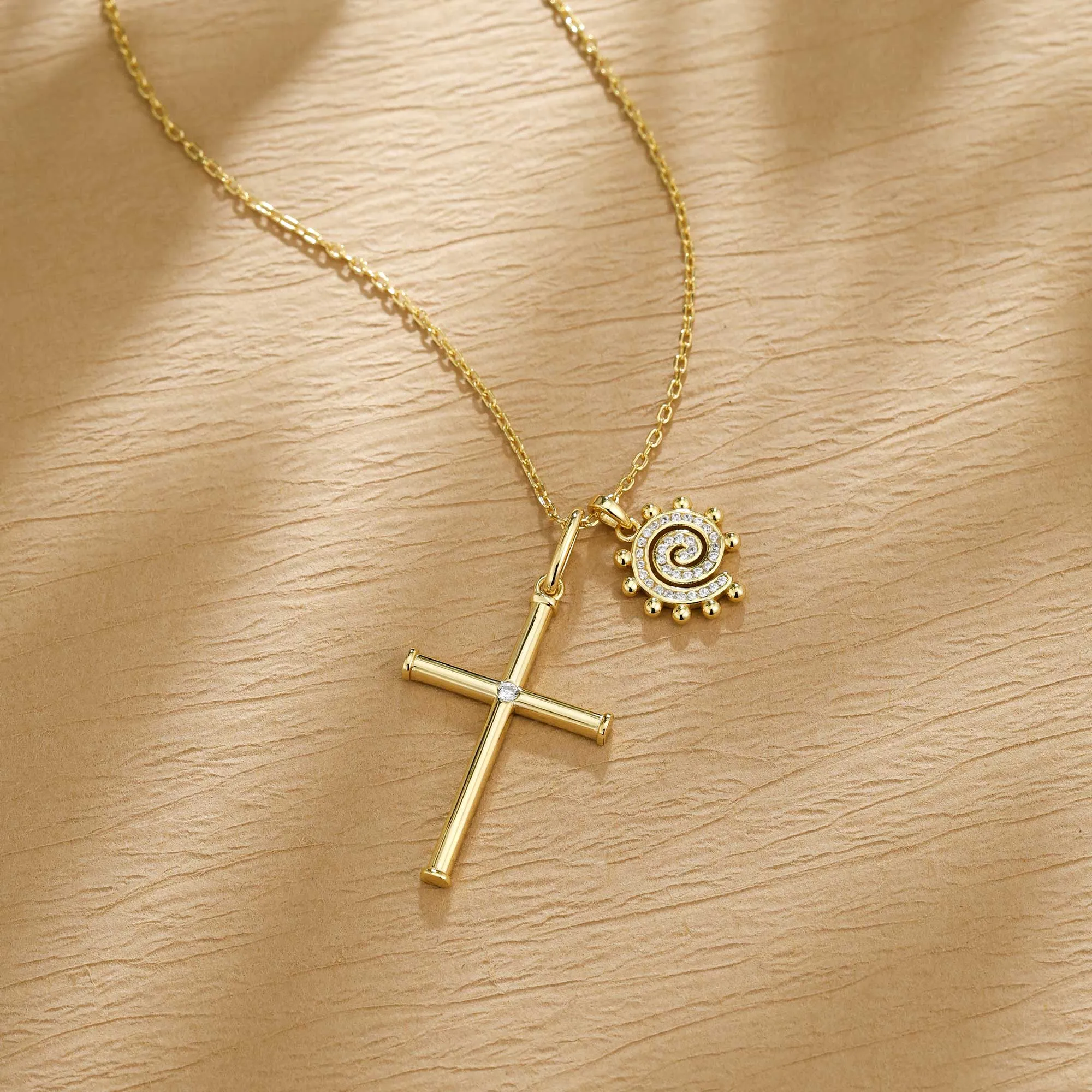 Radiant Light Cross Necklace sold by Vanimy Jewelry product image thumbnail 2